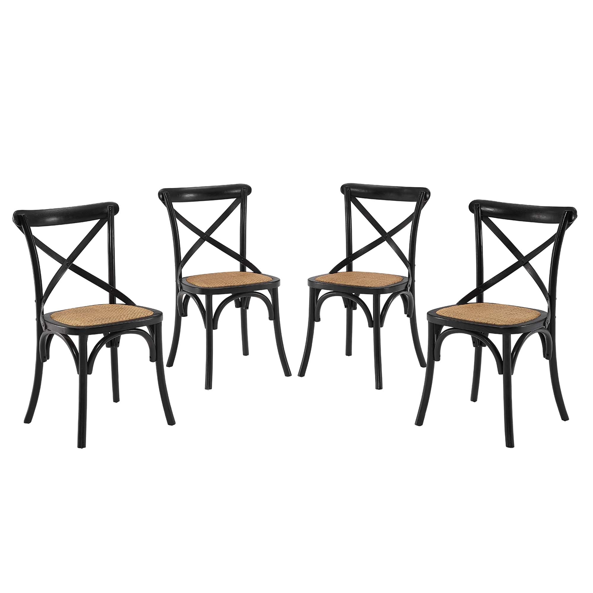 Gear Dining Side Chair Set of 4, Black