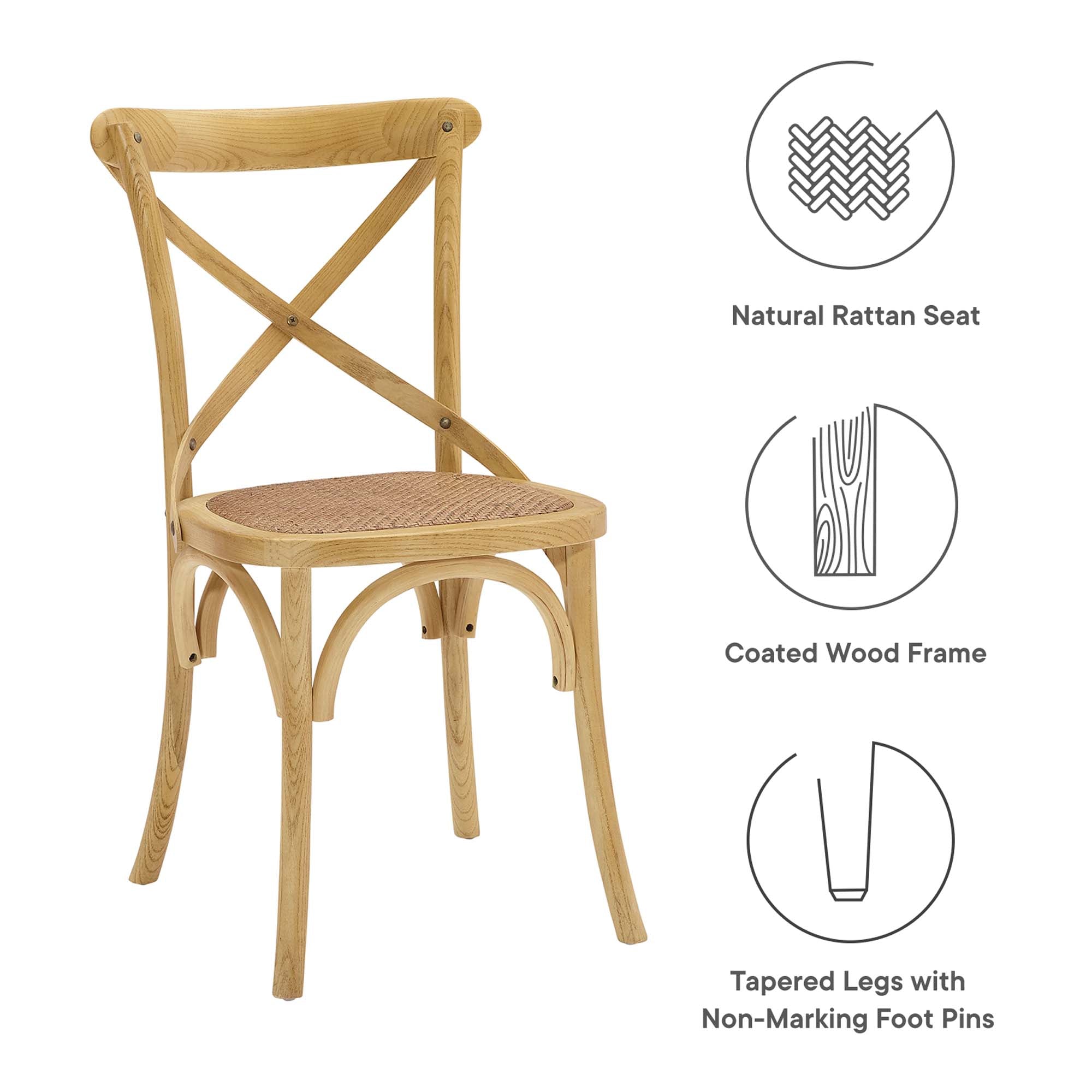 Gear Dining Side Chair Set of 4, Natural
