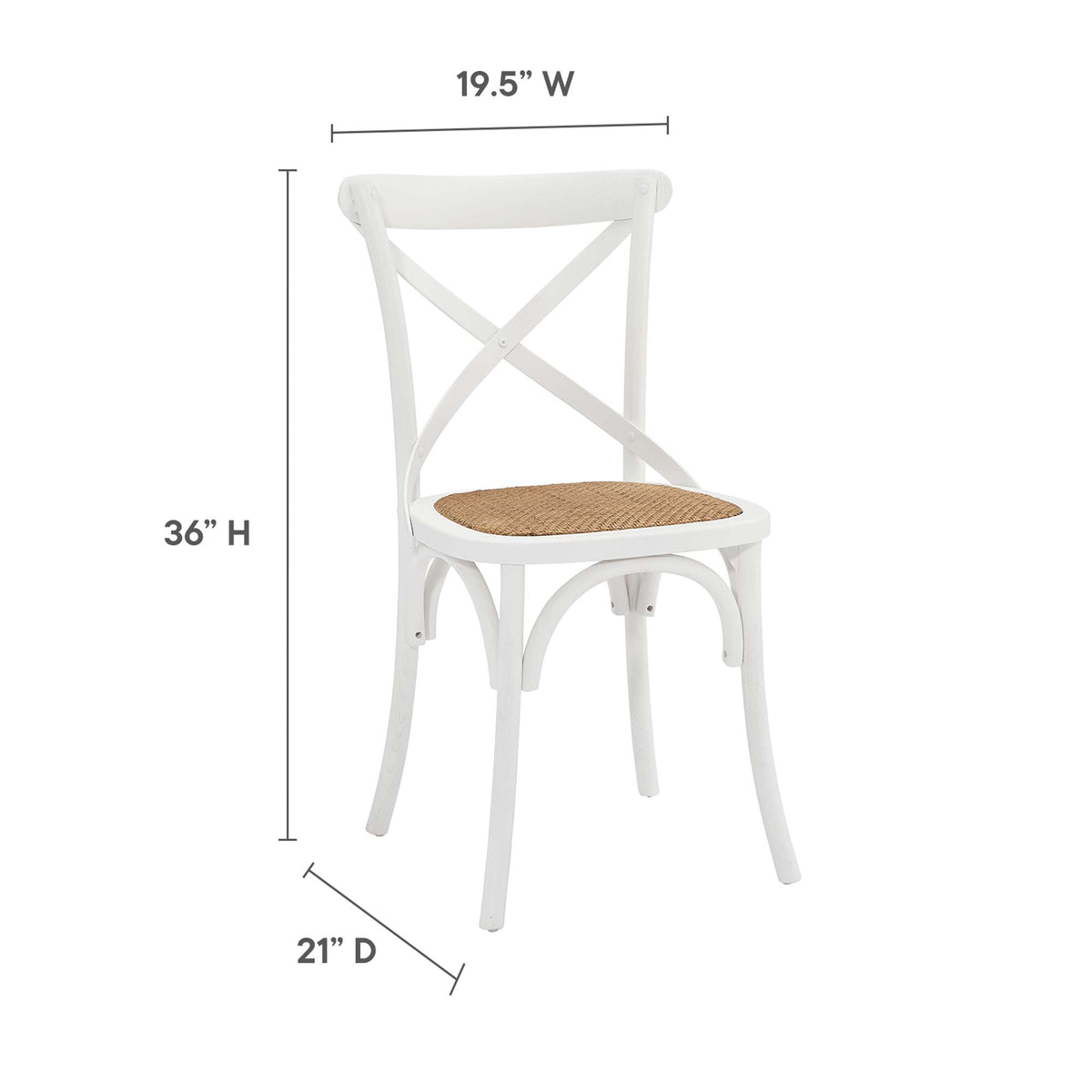Gear Dining Side Chair Set of 4, White