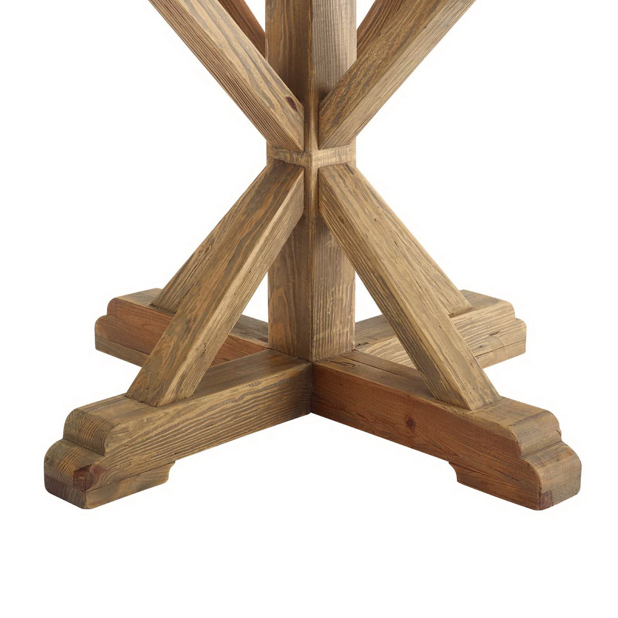 Stitch 71" Round Pine Wood Dining Table, Brown