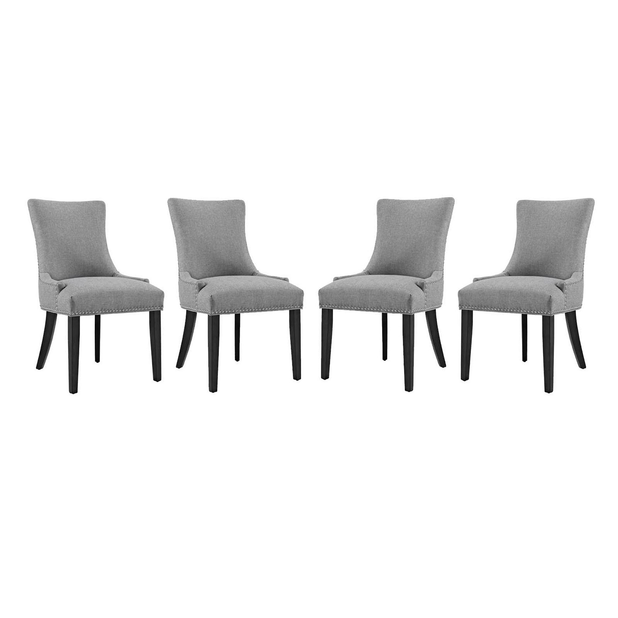 Marquis Fabric Dining Chair Set of 4, Light Gray