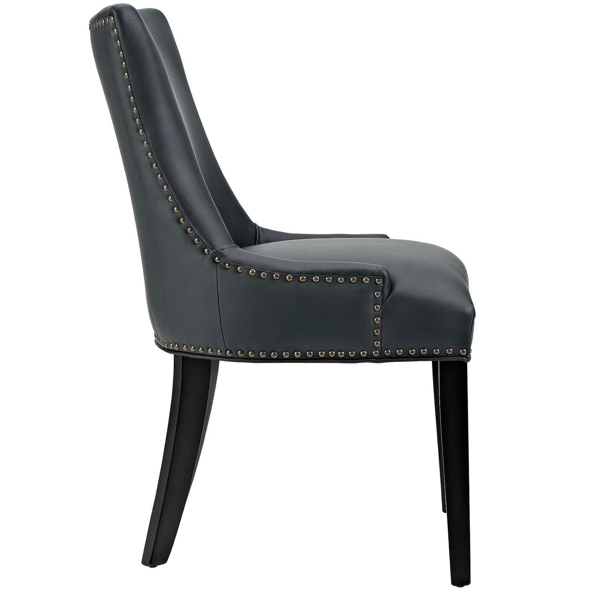 Marquis Faux Leather Dining Chair Set of 2, Black