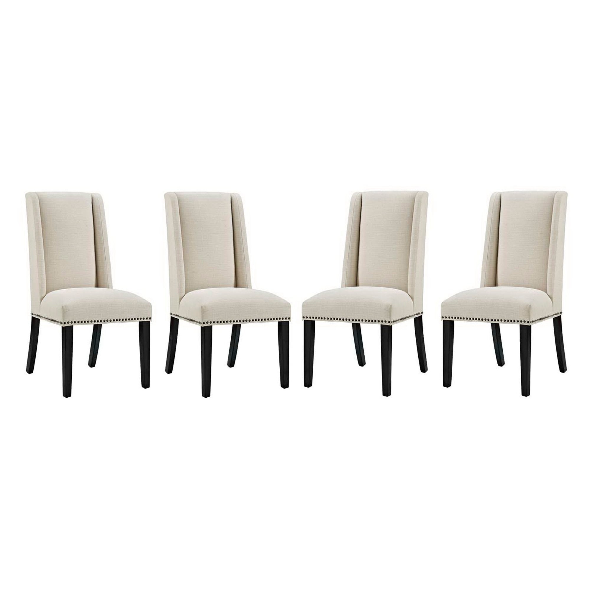 Baron Fabric Dining Chair Set of 4, Beige
