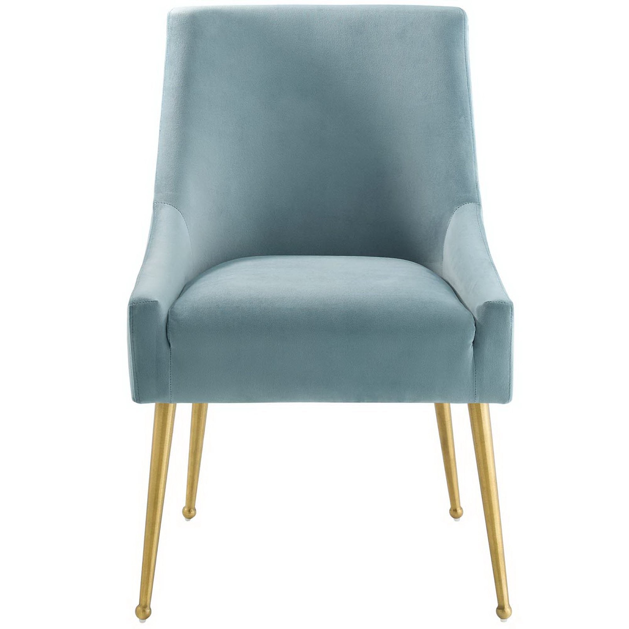 Discern Upholstered Performance Velvet Dining Chair, Light Blue