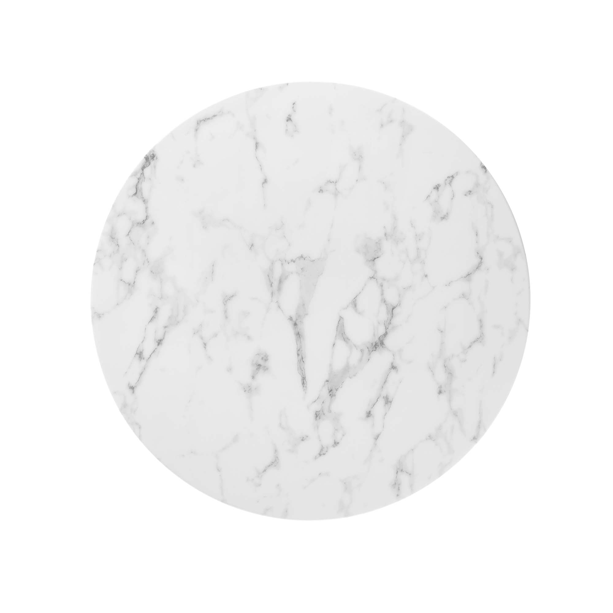 Lippa 36" Round Faux Marble Dining Table, Black White