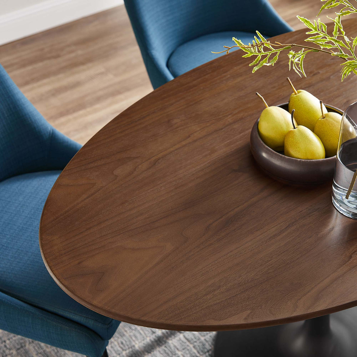 Lippa 48" Oval Wood Dining Table, Black Walnut