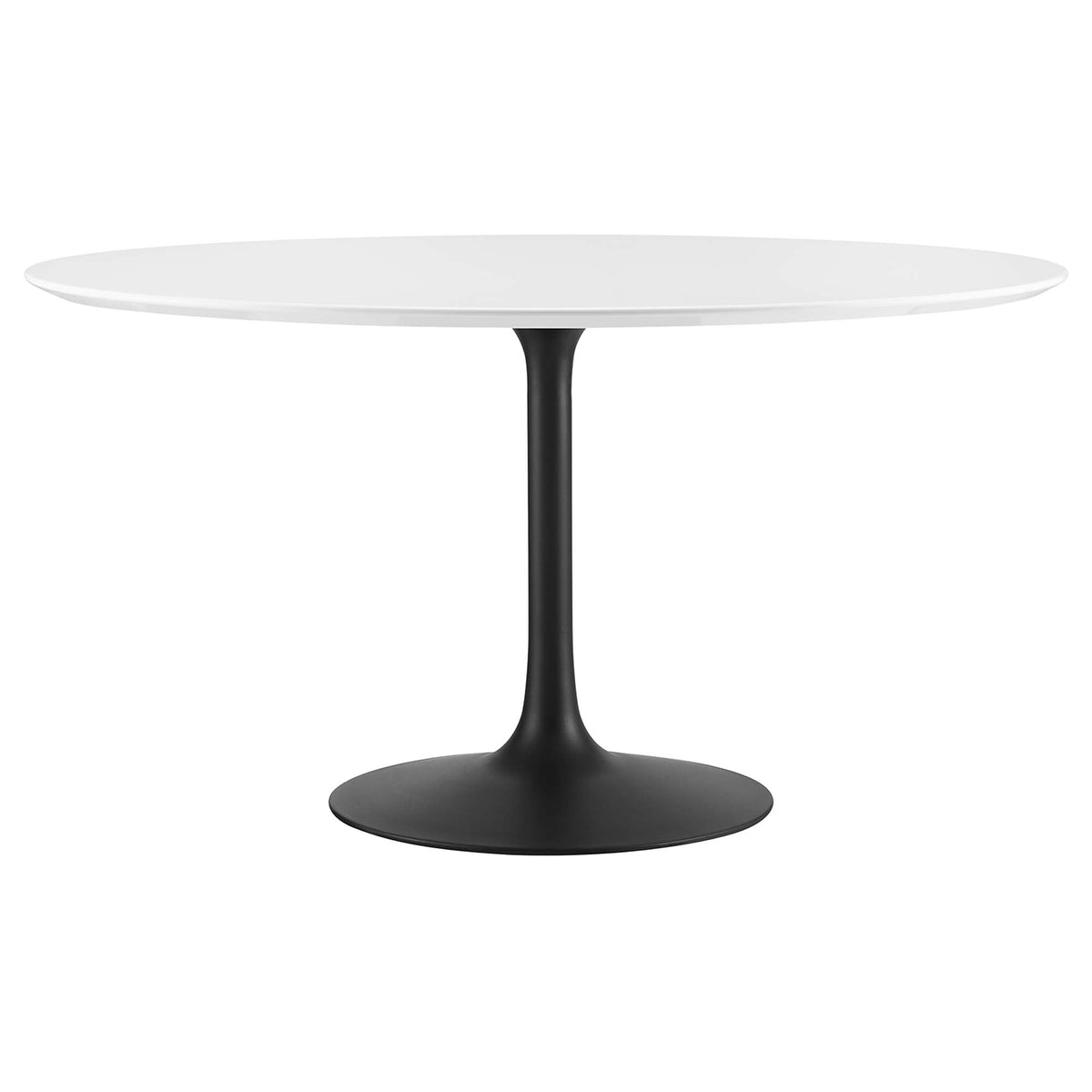 Lippa 54" Round Wood Dining Table, Black White
