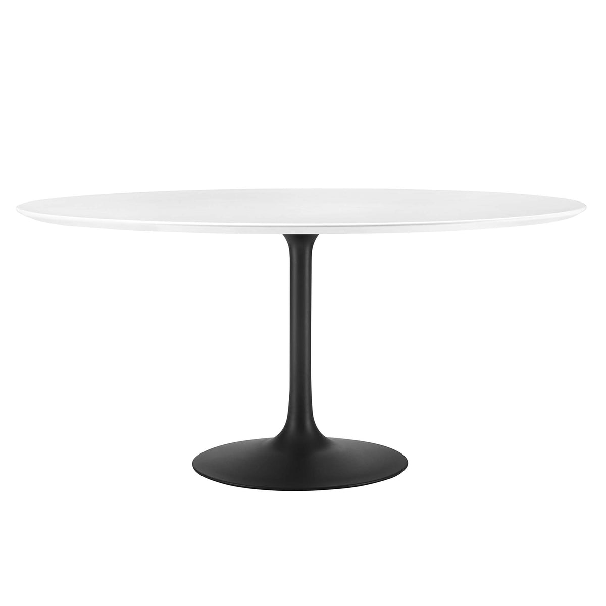 Lippa 60" Round Wood Dining Table, Black White