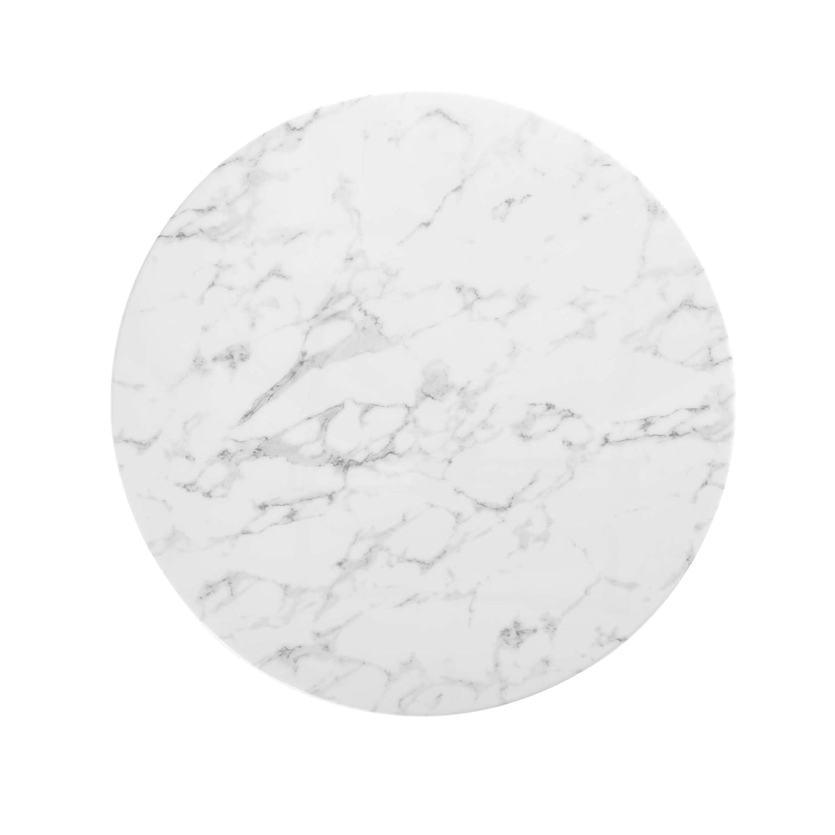 Lippa 40" Round Faux Marble Dining Table, Black White