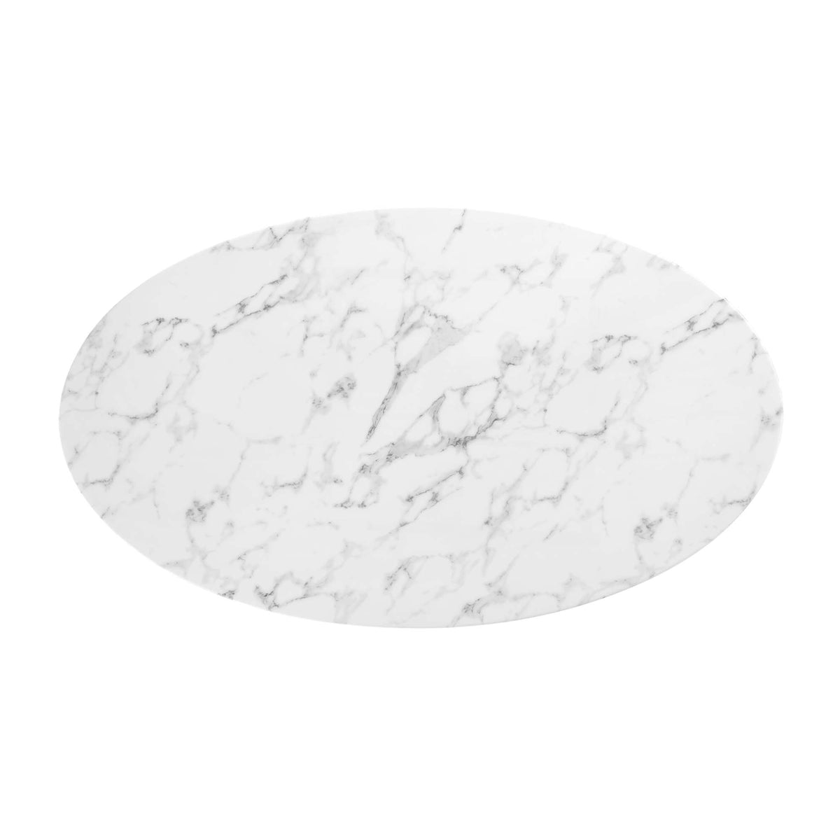 Lippa 54" Oval Faux Marble Dining Table, Black White