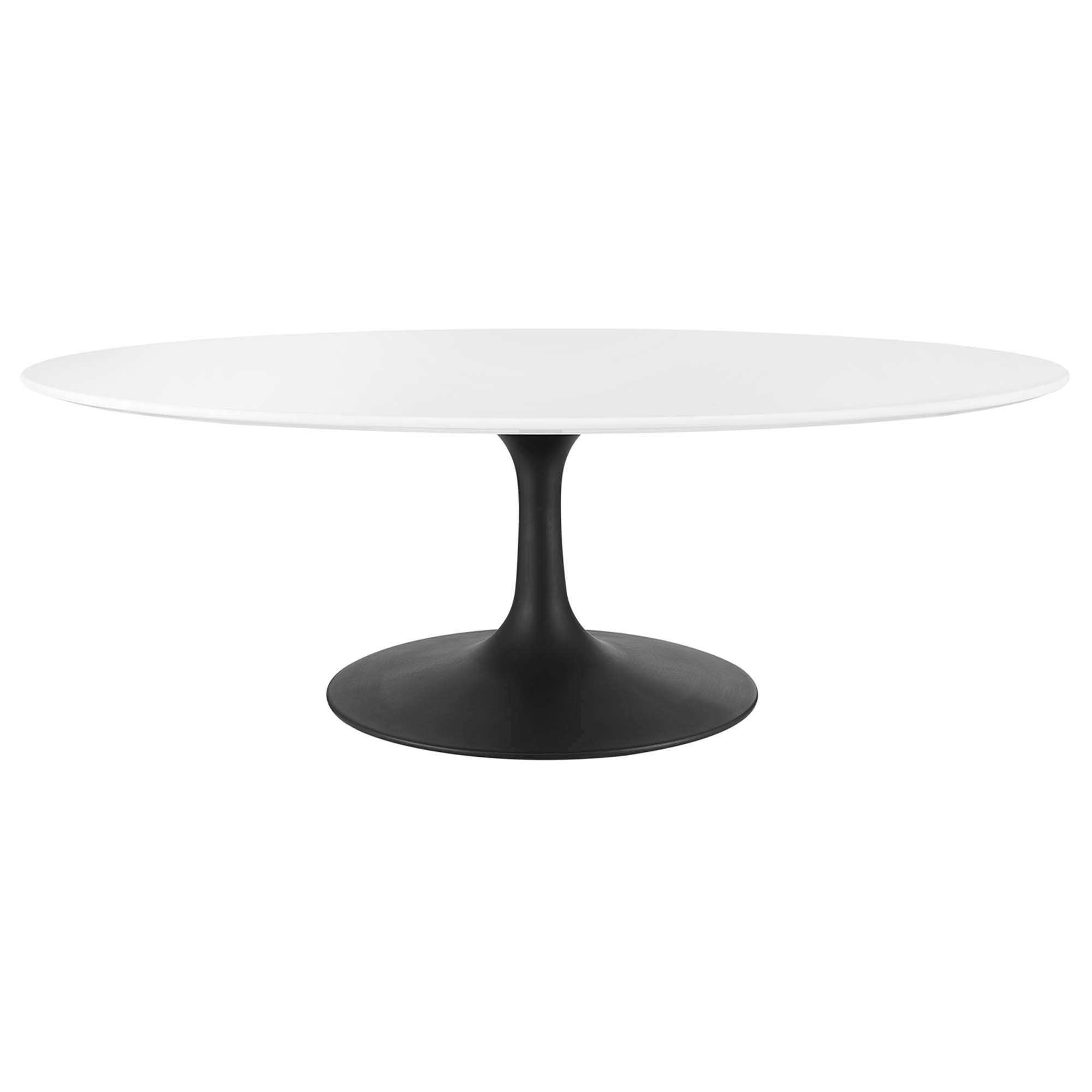 Lippa 48" Oval Wood Coffee Table, Black White