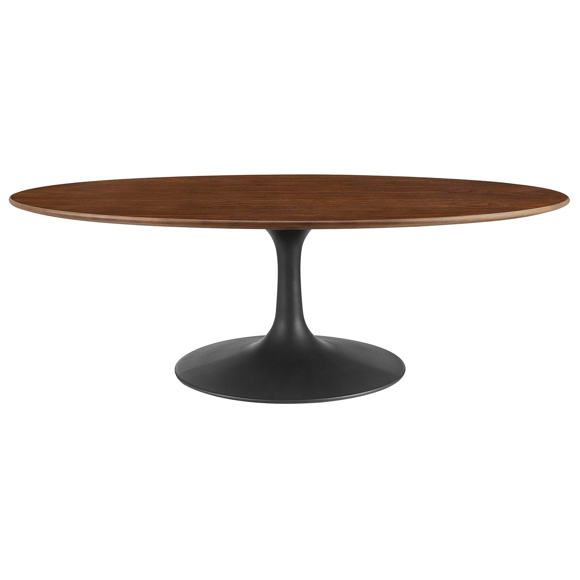 Lippa 48" Oval Wood Coffee Table, Black Walnut