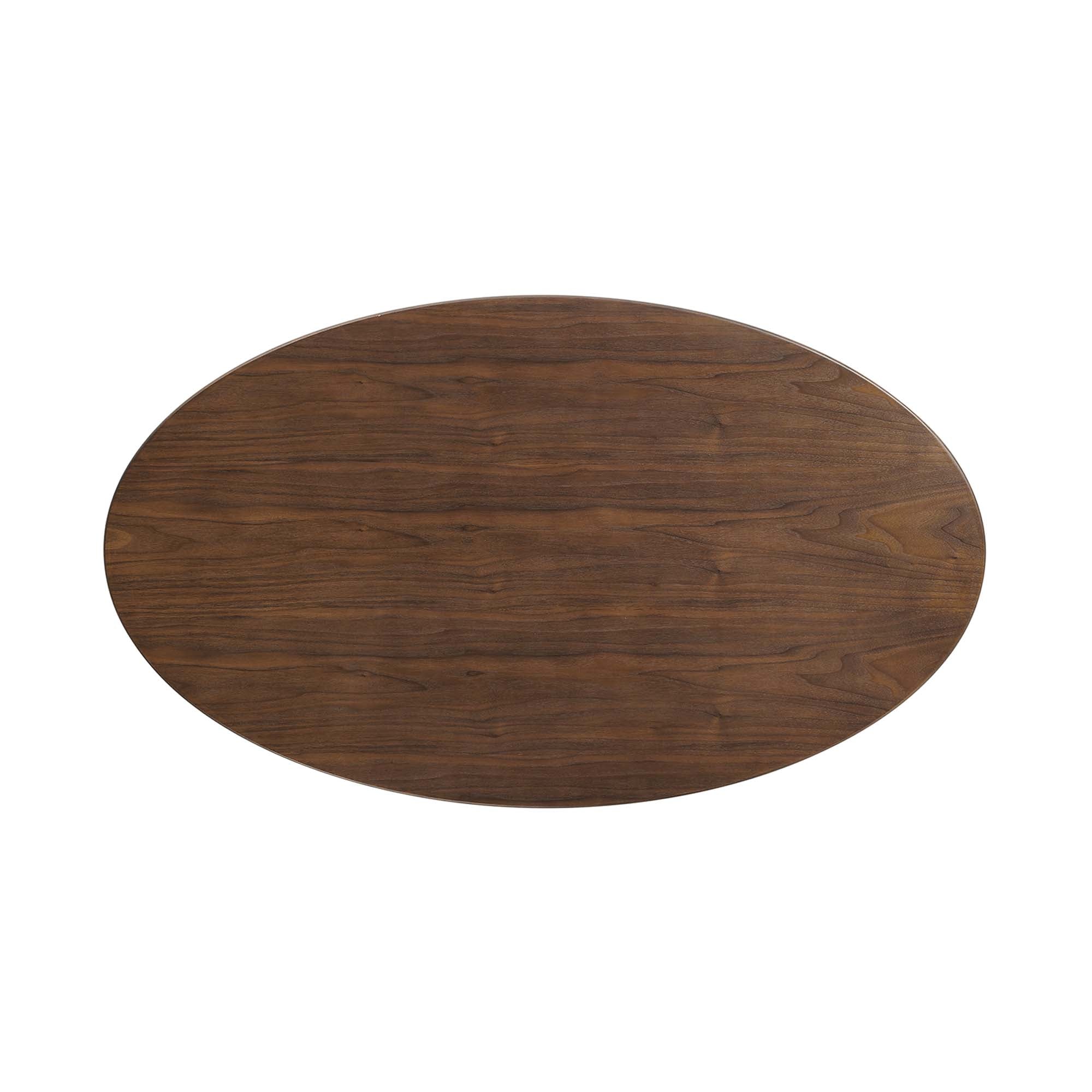 Lippa 48" Oval Wood Coffee Table, Black Walnut