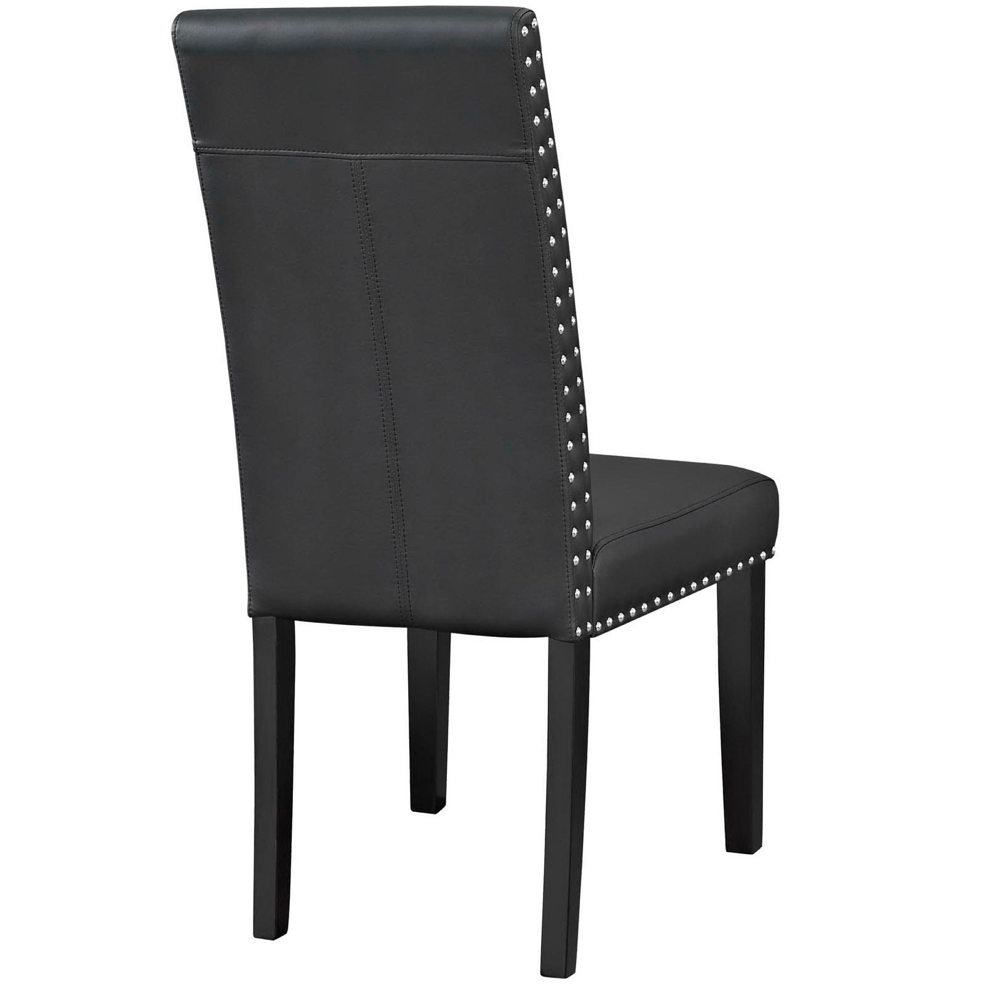 Parcel Vinyl Dining Side Chair Set of 2, Black
