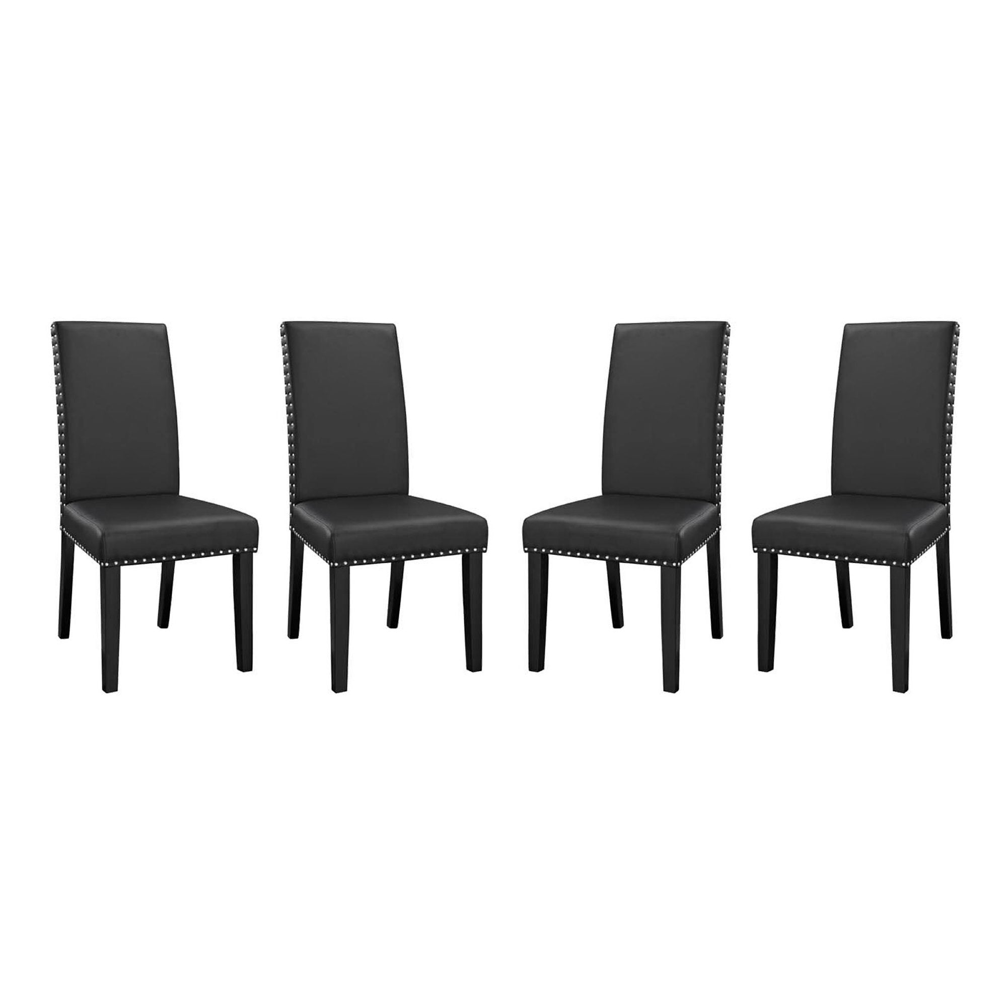 Parcel Vinyl Dining Side Chair Set of 4, Black