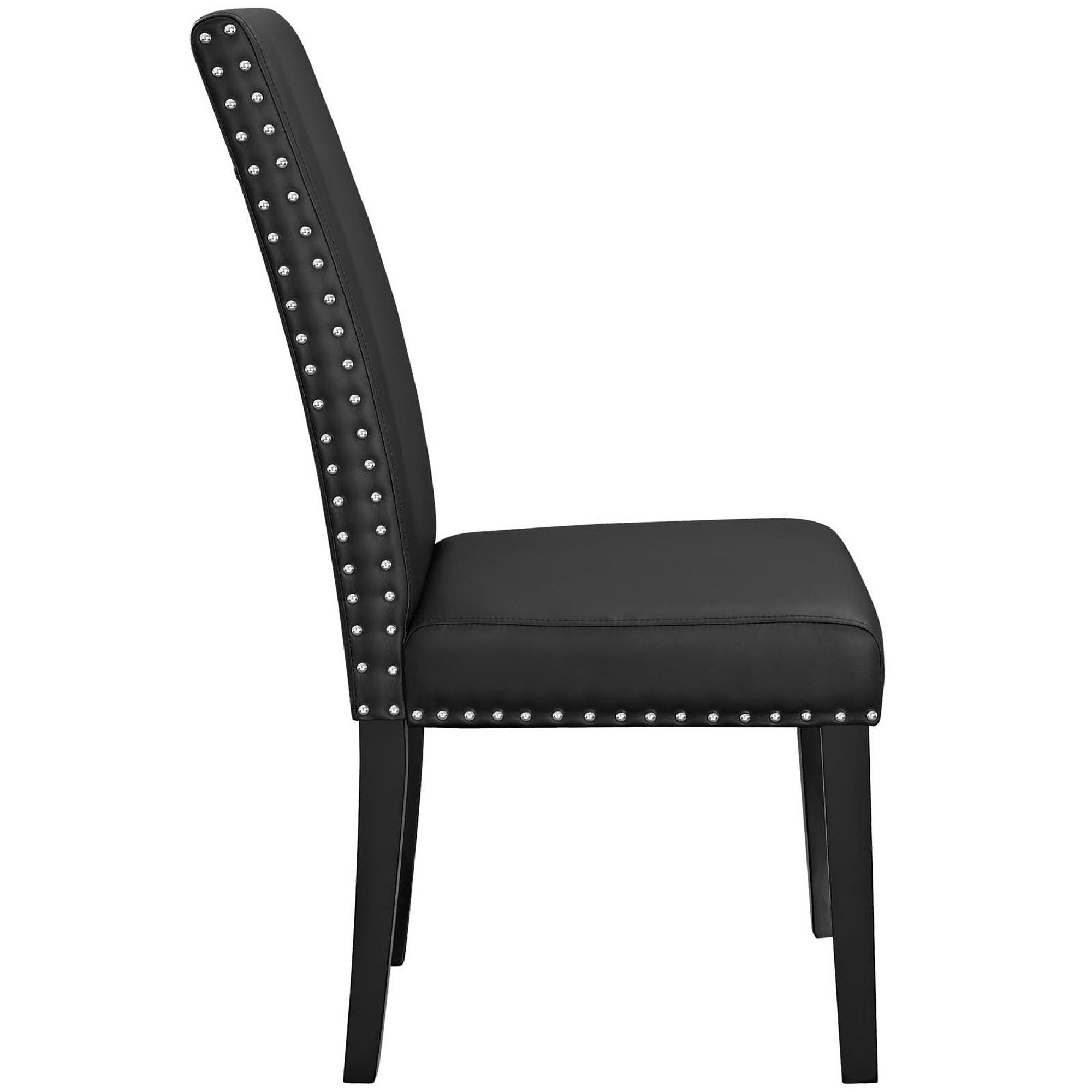 Parcel Vinyl Dining Side Chair Set of 4, Black