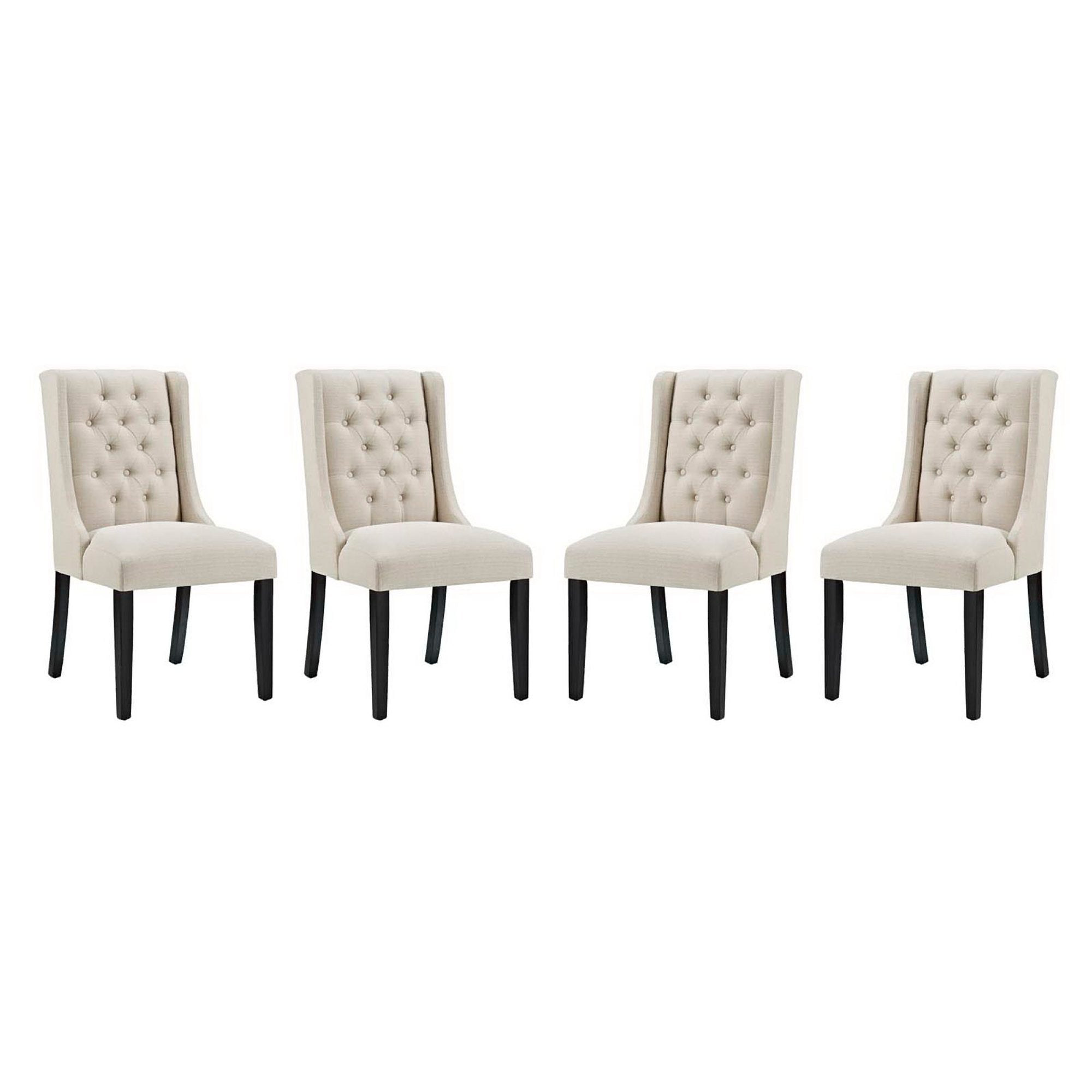 Baronet Fabric Dining Chair Set of 4, Beige