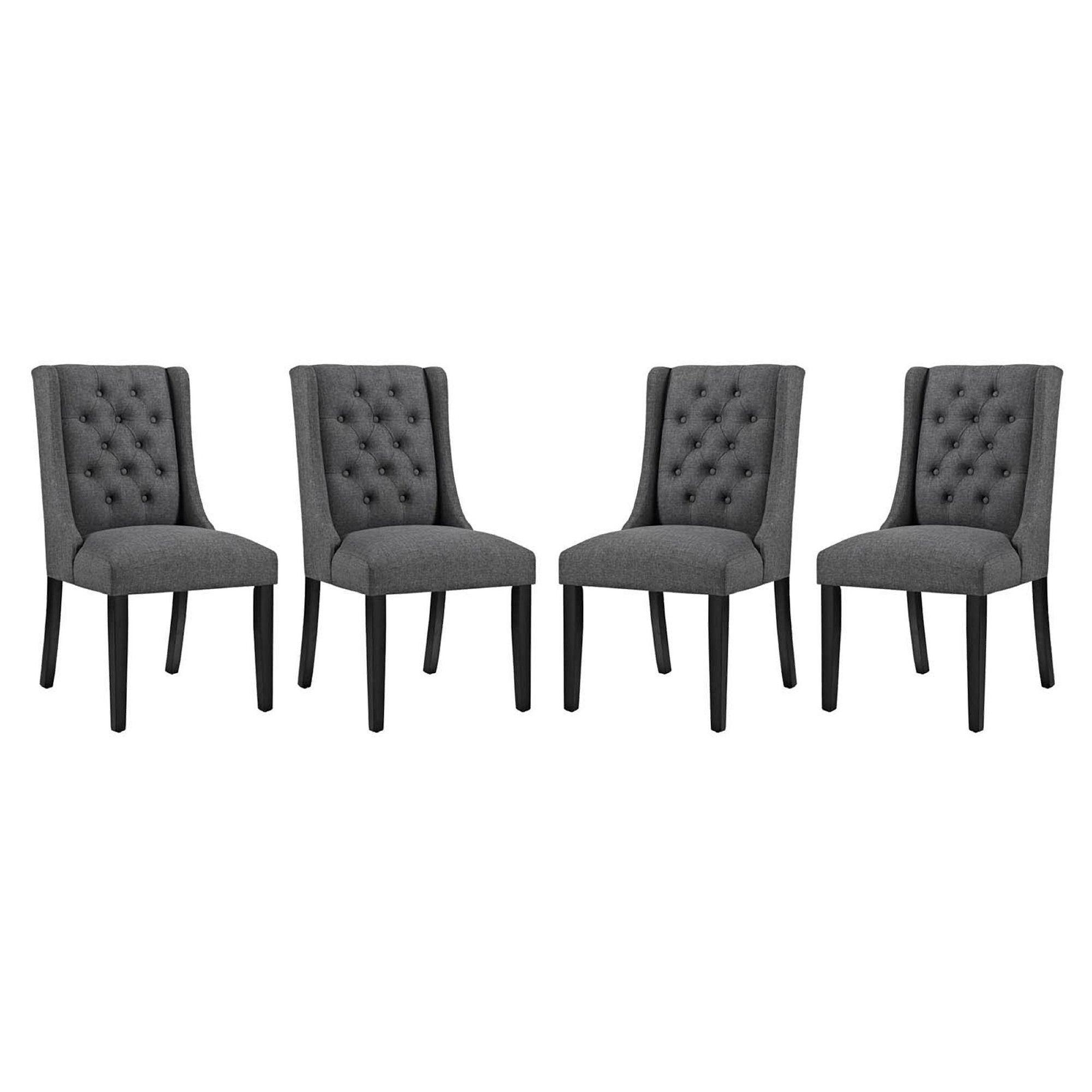 Baronet Fabric Dining Chair Set of 4, Gray