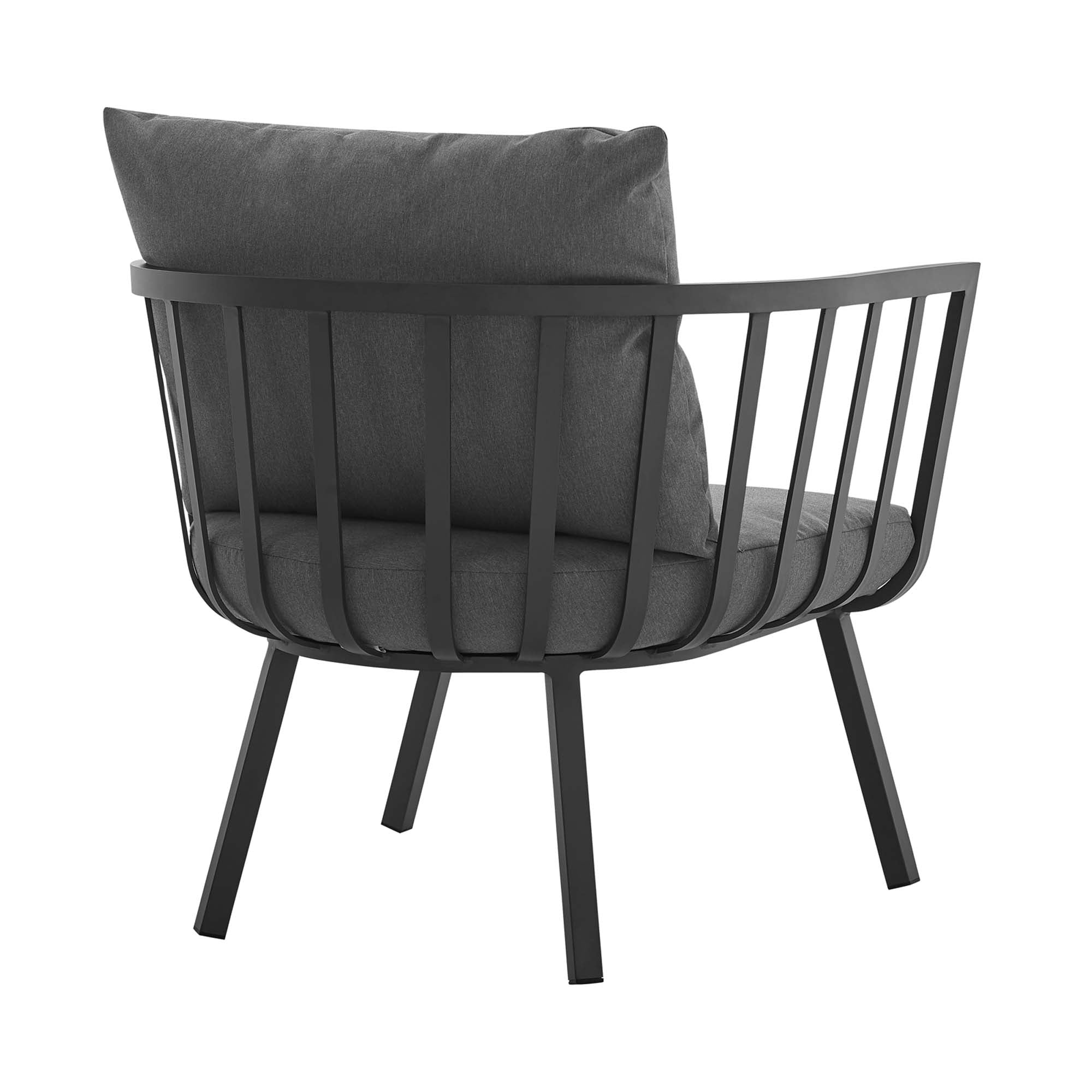 Riverside Outdoor Patio Aluminum Armchair, Gray Charcoal