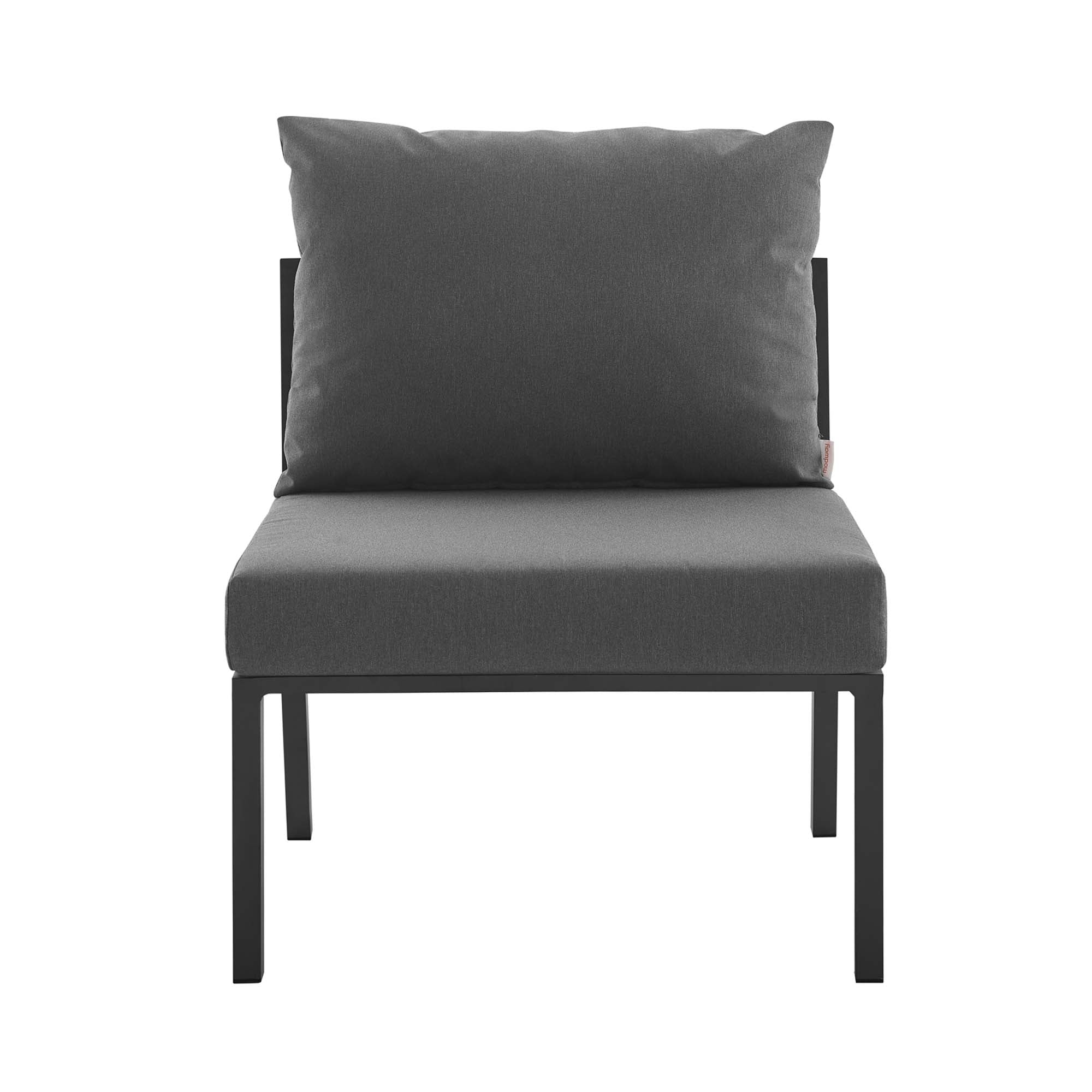 Riverside Outdoor Patio Aluminum Armless Chair, Gray Charcoal