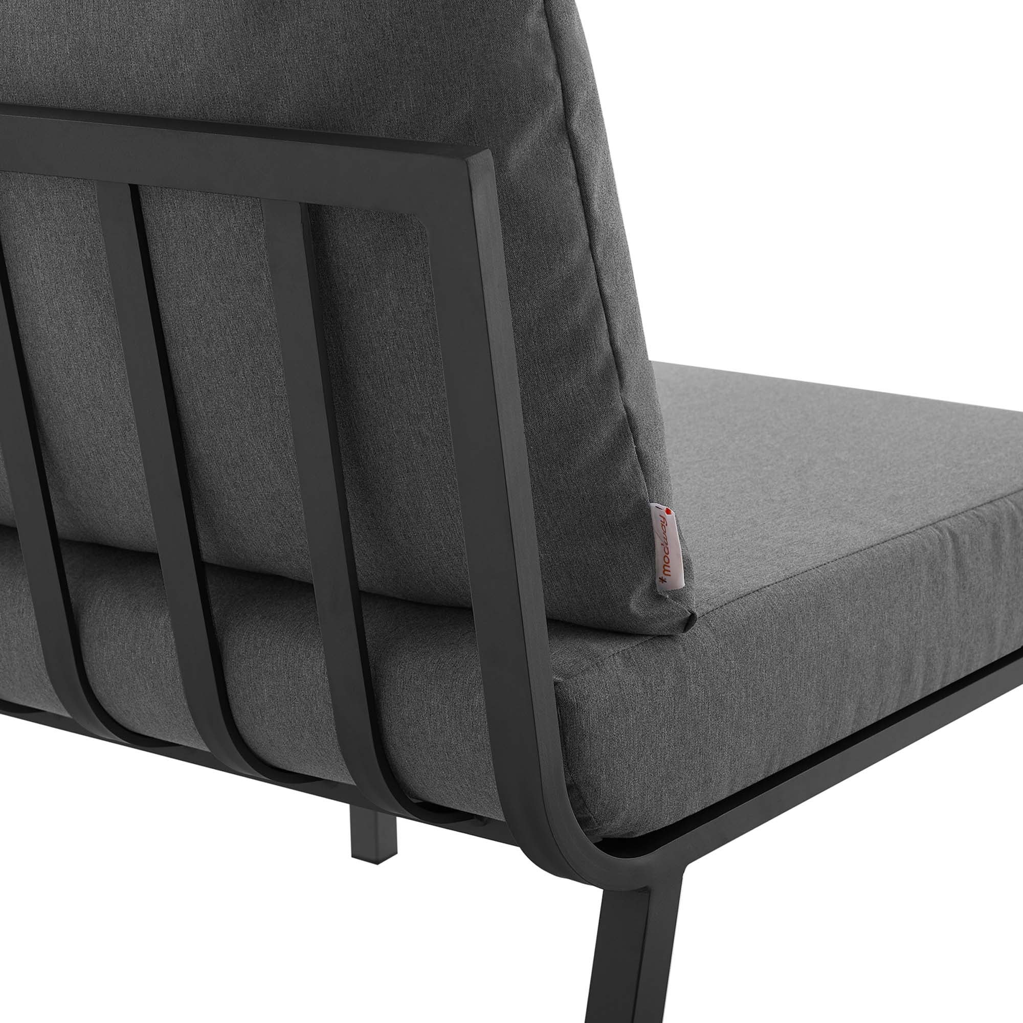Riverside Outdoor Patio Aluminum Armless Chair, Gray Charcoal