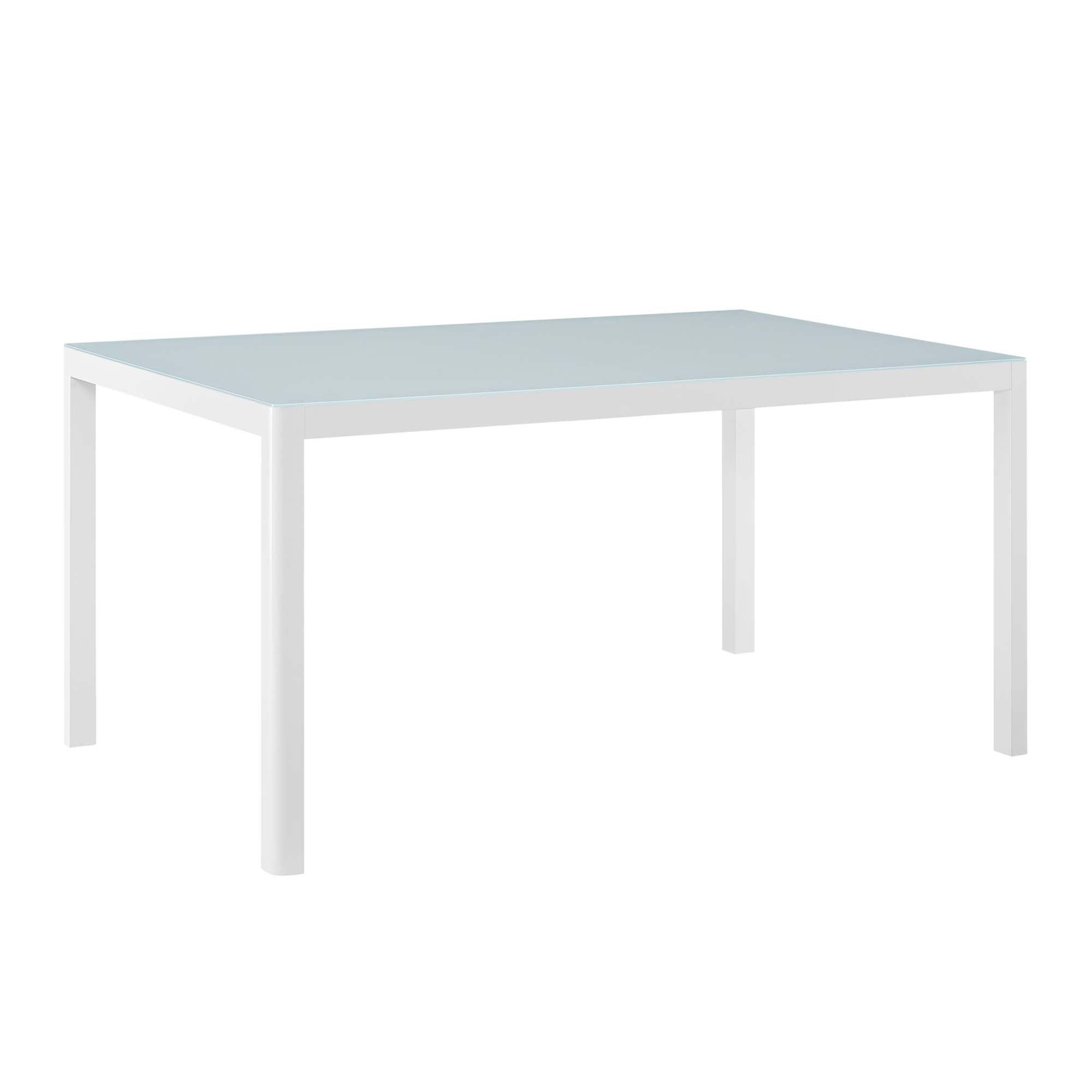 Raleigh 59" Outdoor Patio Aluminum Dining Table, White