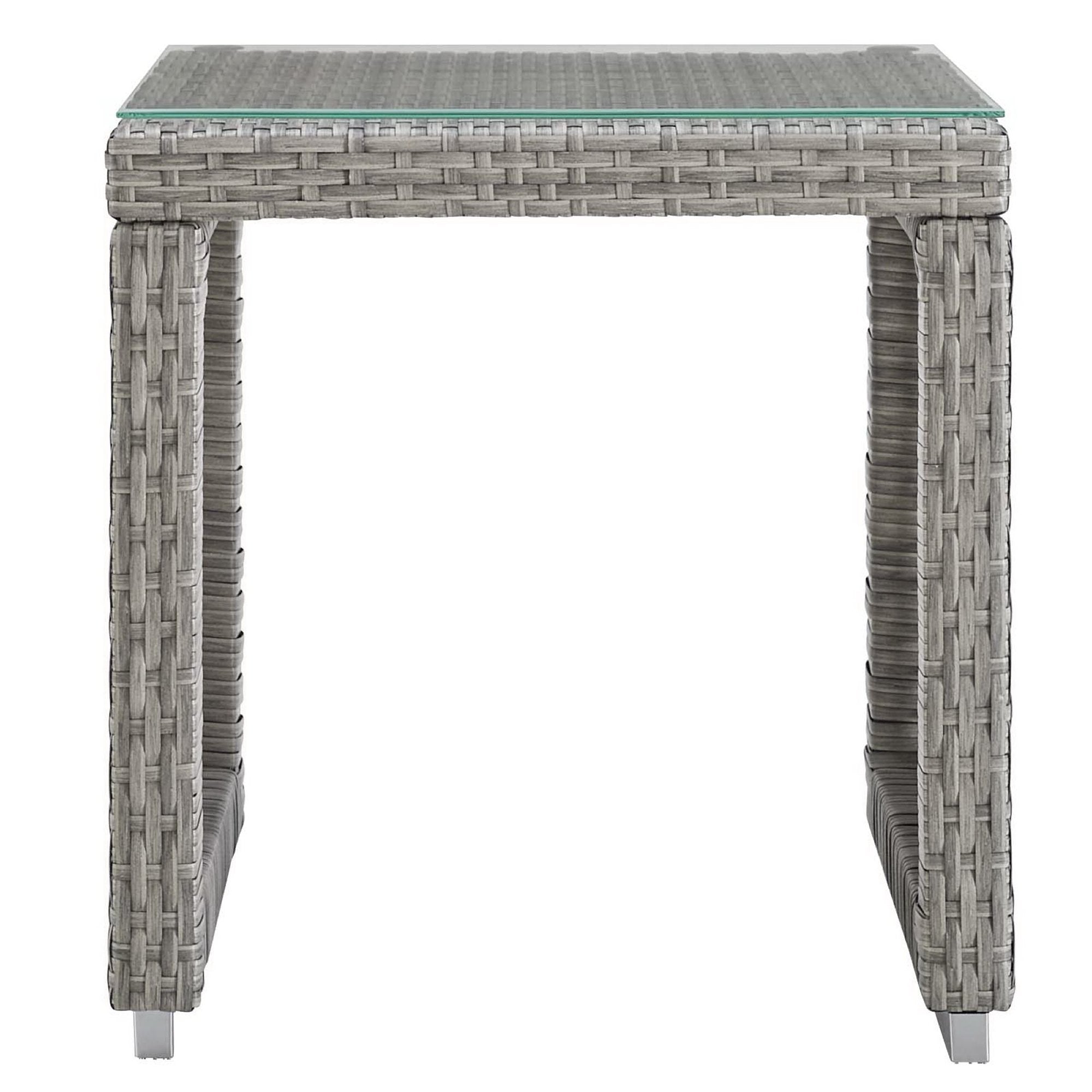 Aura 3 Piece Outdoor Patio Wicker Rattan Set, Gray Gray