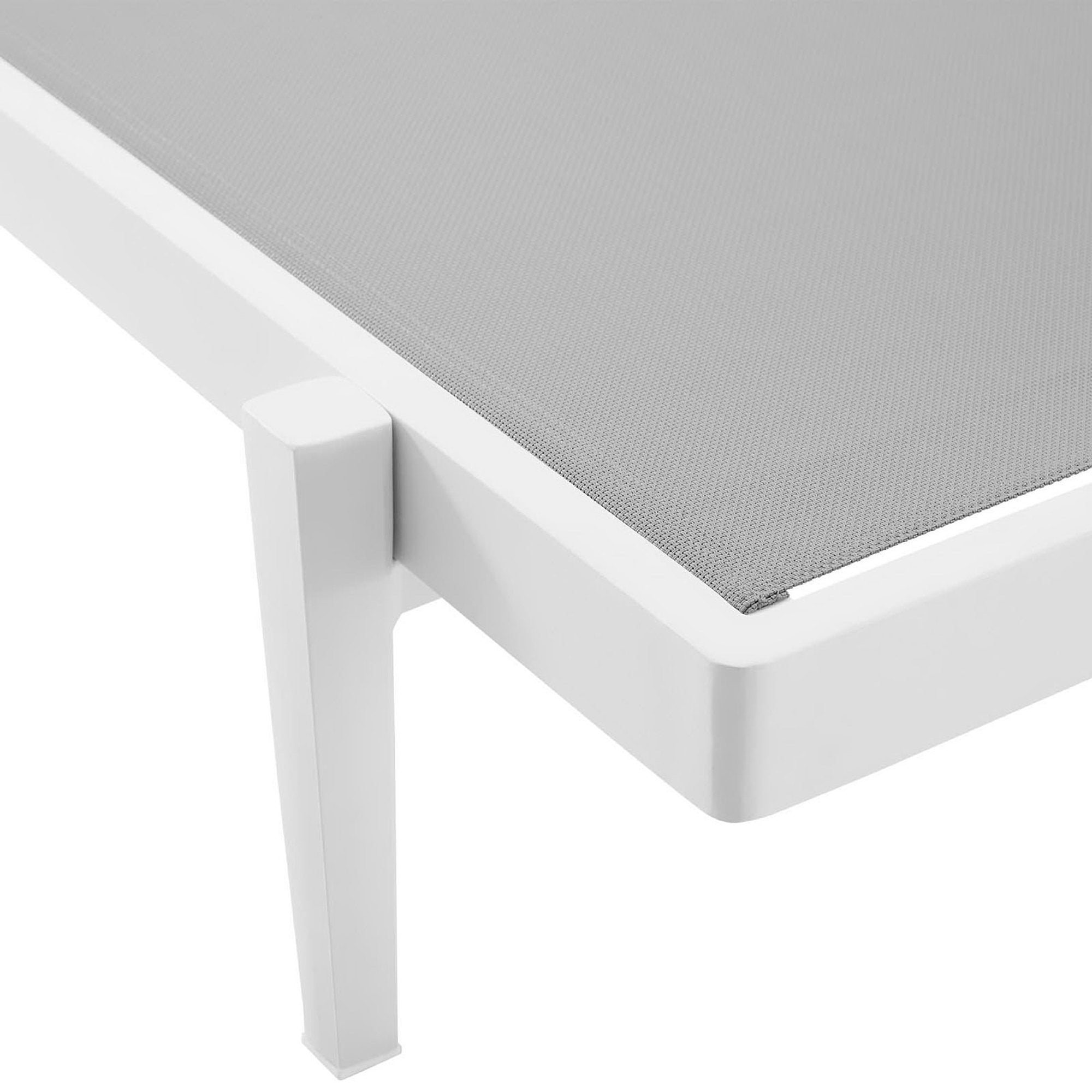 Charleston Outdoor Patio Chaise Lounge Chair, White Gray