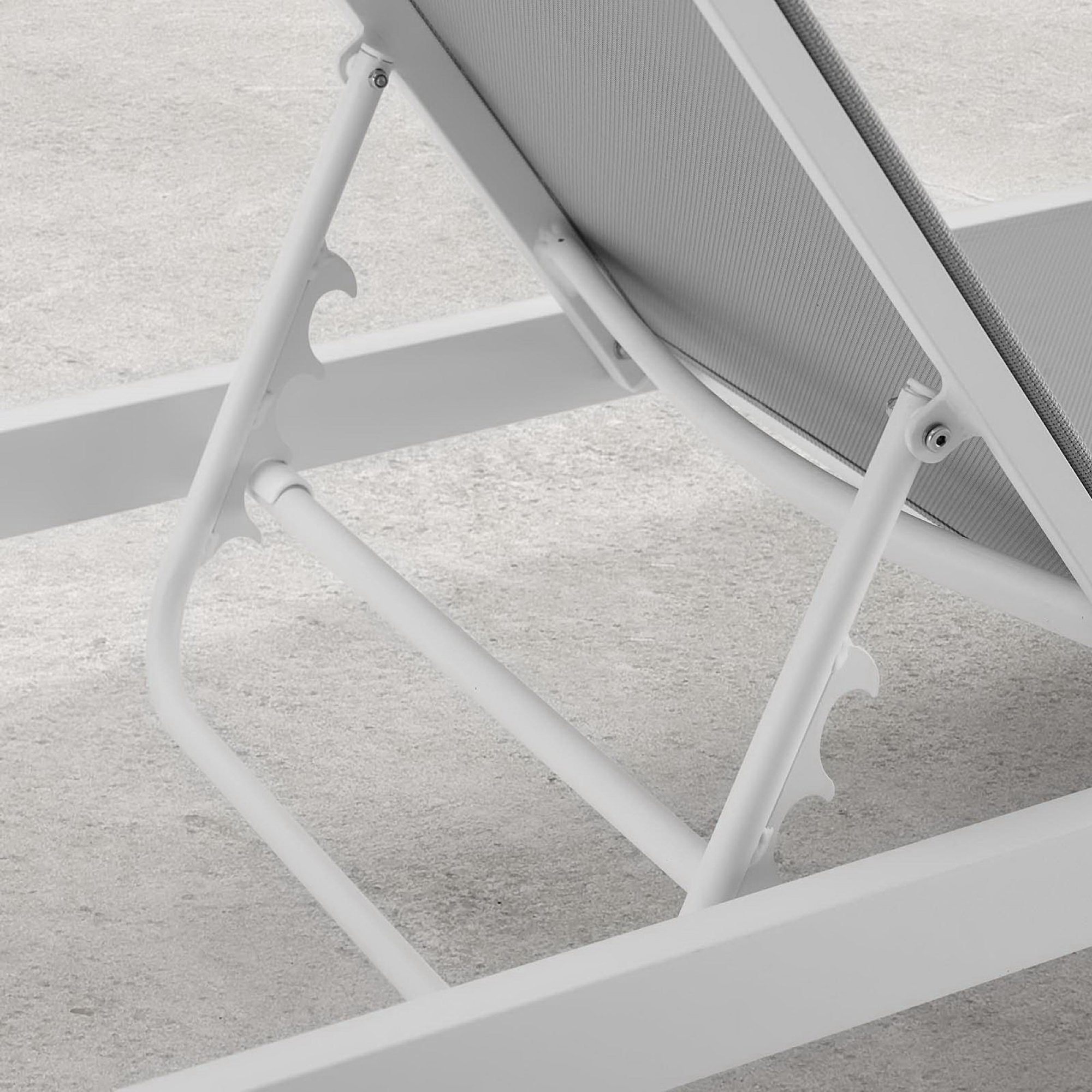 Charleston Outdoor Patio Chaise Lounge Chair, White Gray