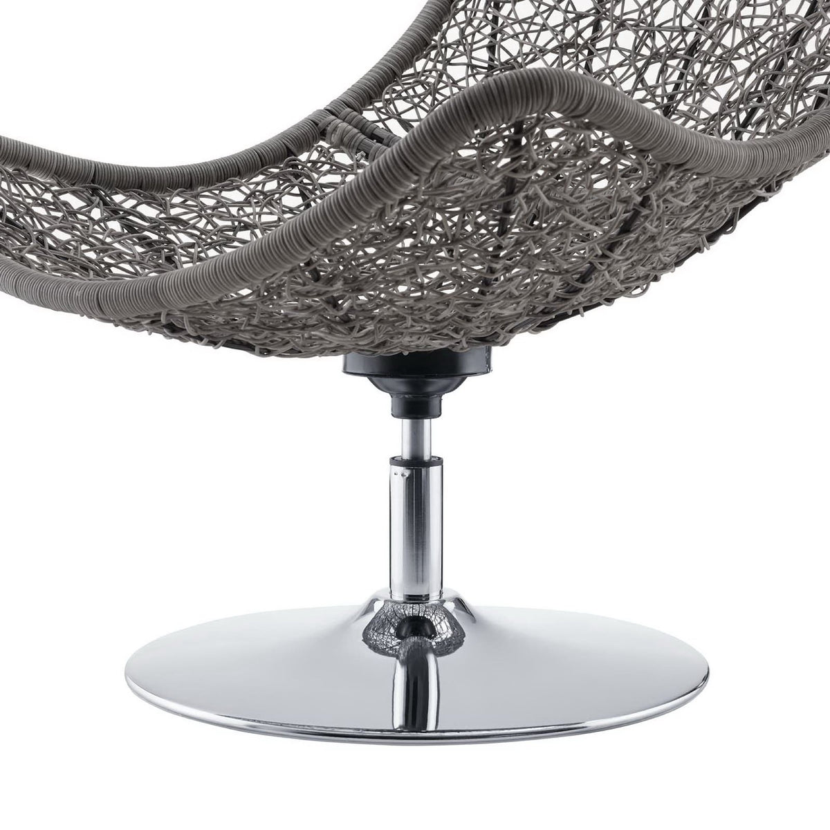 Brighton Wicker Rattan Outdoor Patio Swivel Lounge Chair, Light Gray White