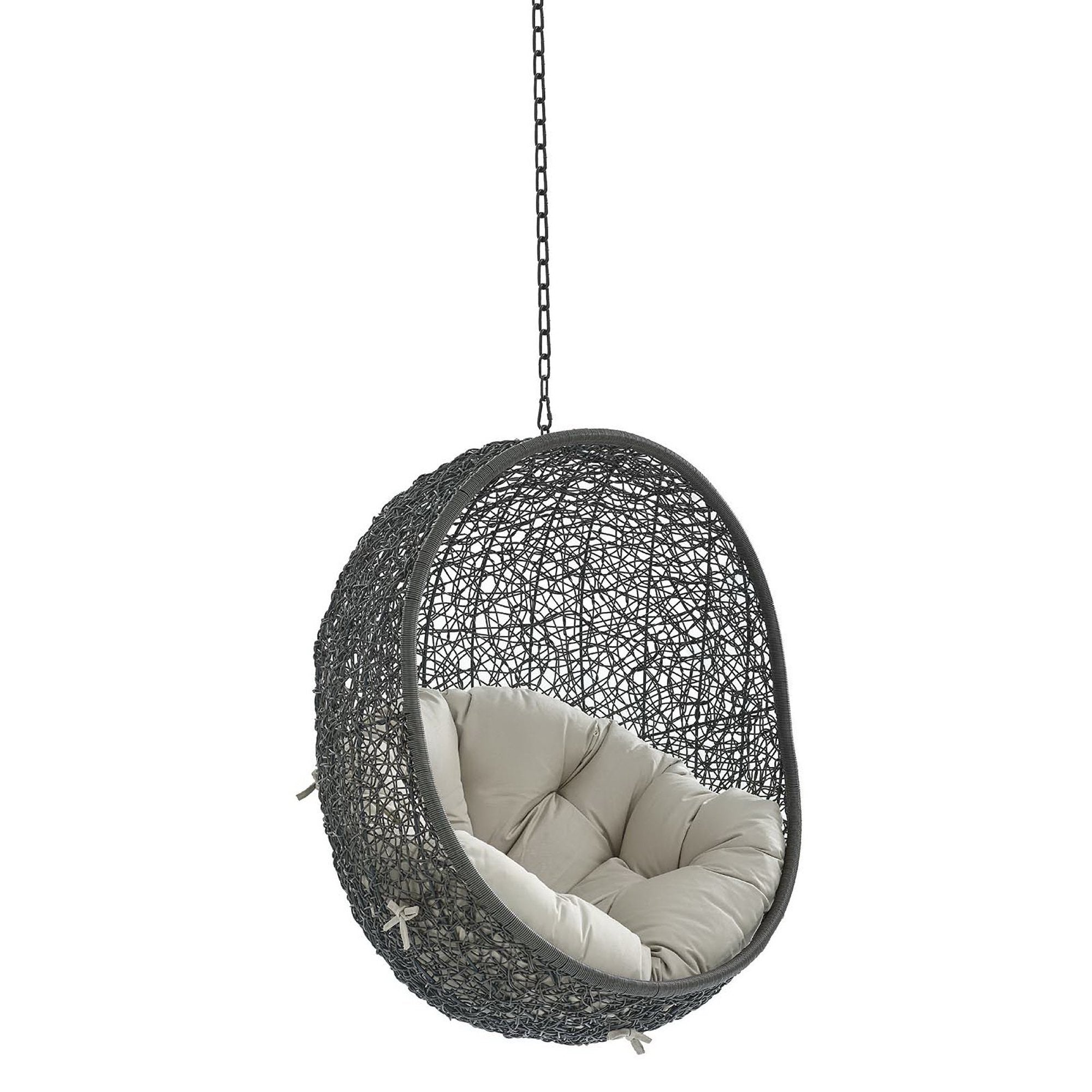 Hide Sunbrella® Fabric Swing Outdoor Patio Lounge Chair Without Stand, Gray Beige