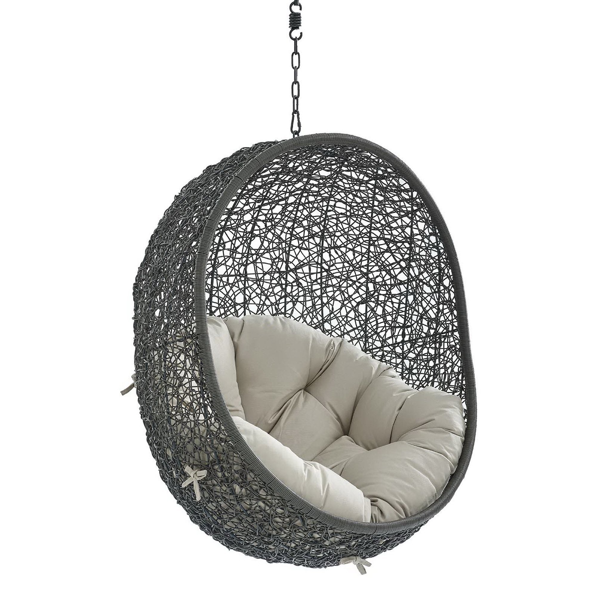 Hide Sunbrella® Fabric Swing Outdoor Patio Lounge Chair Without Stand, Gray Beige