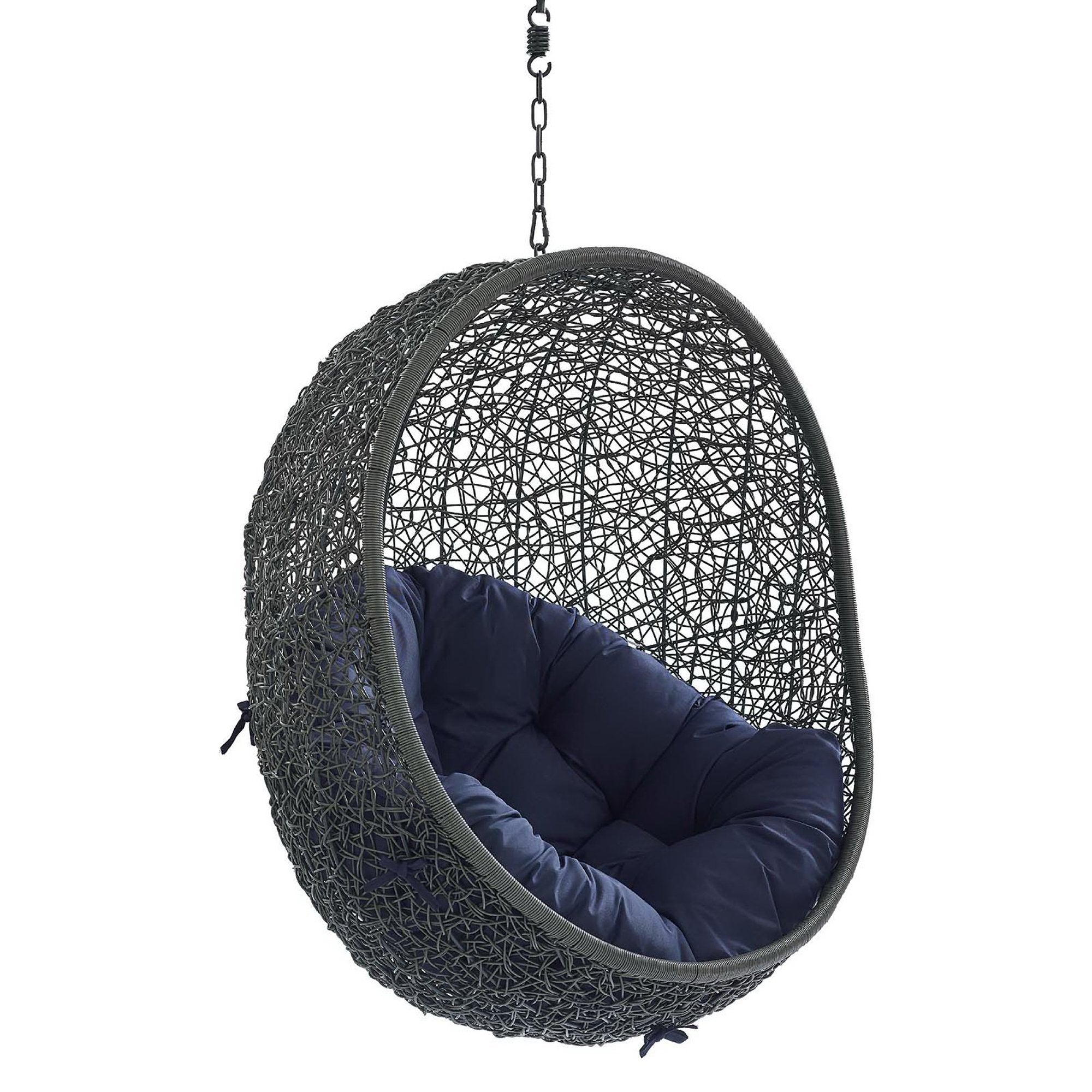 Hide Sunbrella® Fabric Swing Outdoor Patio Lounge Chair Without Stand, Gray Navy