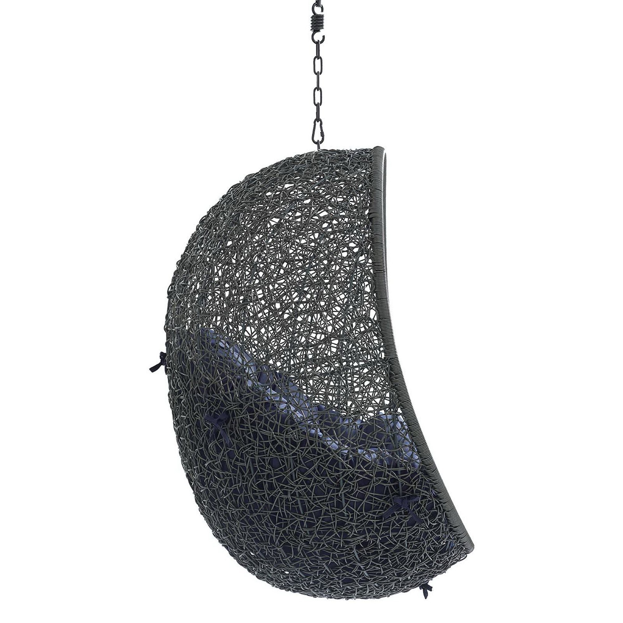 Hide Sunbrella® Fabric Swing Outdoor Patio Lounge Chair Without Stand, Gray Navy