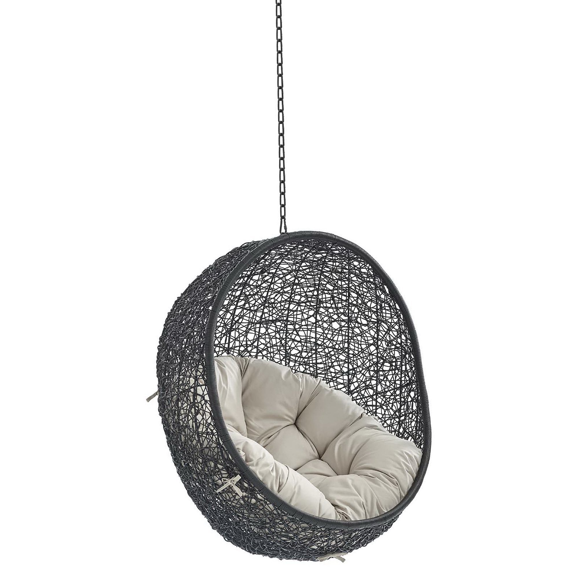 Encase Sunbrella® Fabric Swing Outdoor Patio Lounge Chair Without Stand, Black Beige