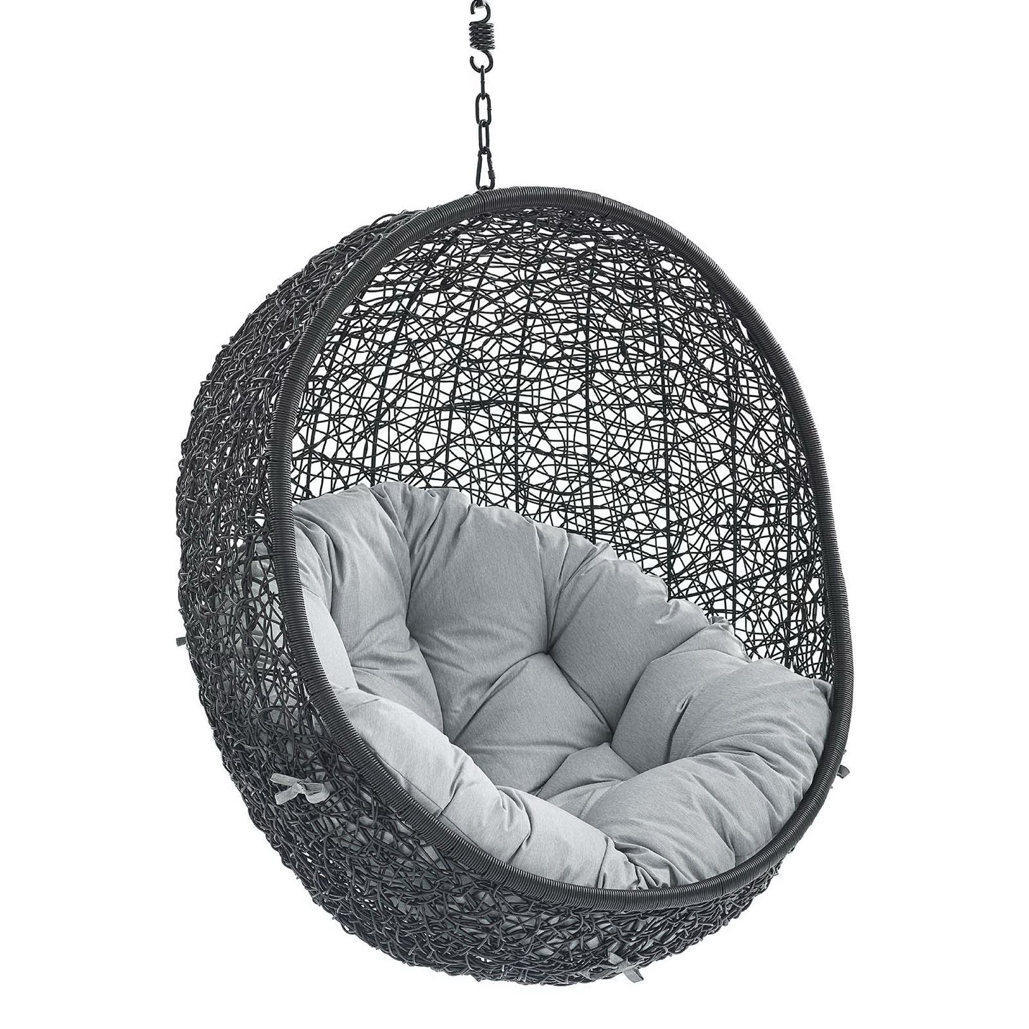 Encase Sunbrella® Fabric Swing Outdoor Patio Lounge Chair Without Stand, Black Gray
