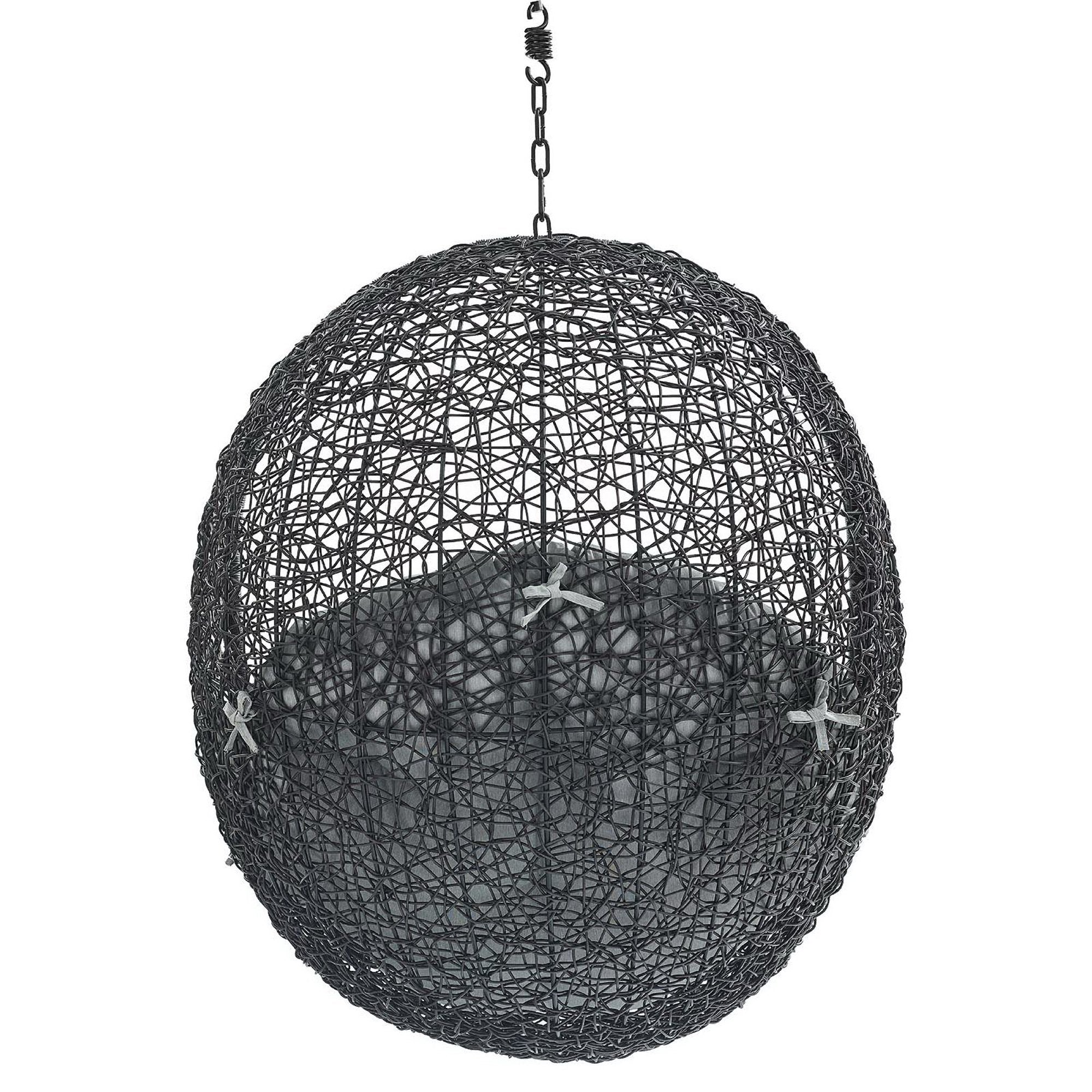 Encase Sunbrella® Fabric Swing Outdoor Patio Lounge Chair Without Stand, Black Gray