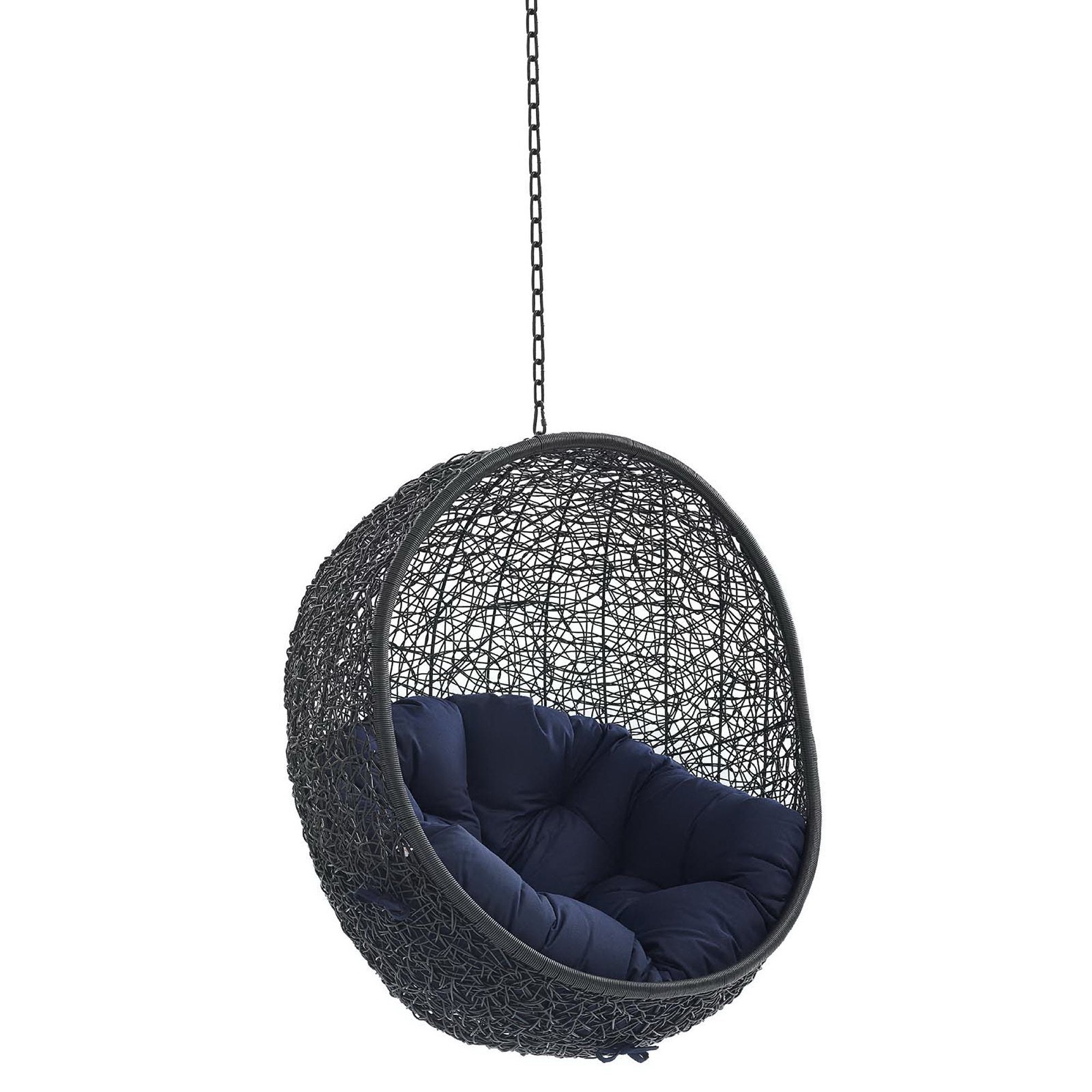Encase Sunbrella® Fabric Swing Outdoor Patio Lounge Chair Without Stand, Black Navy