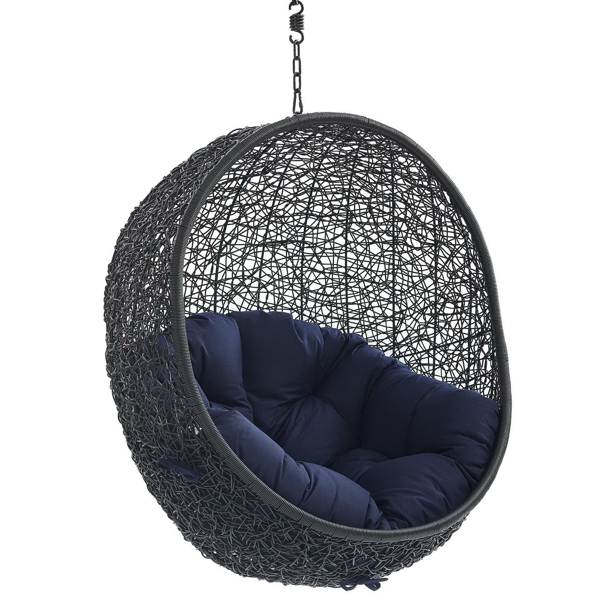 Encase Sunbrella® Fabric Swing Outdoor Patio Lounge Chair Without Stand, Black Navy