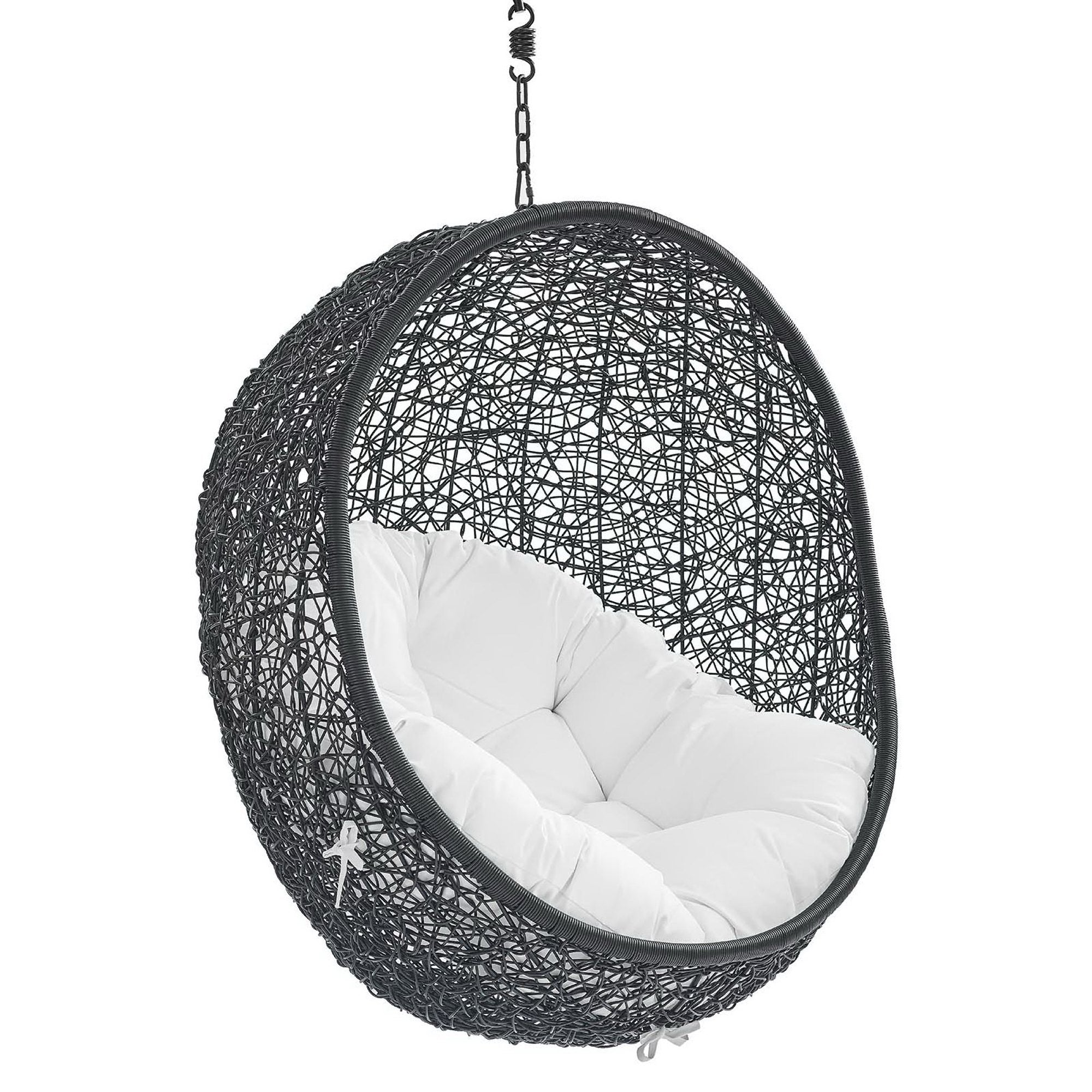 Encase Sunbrella® Fabric Swing Outdoor Patio Lounge Chair Without Stand, Black White