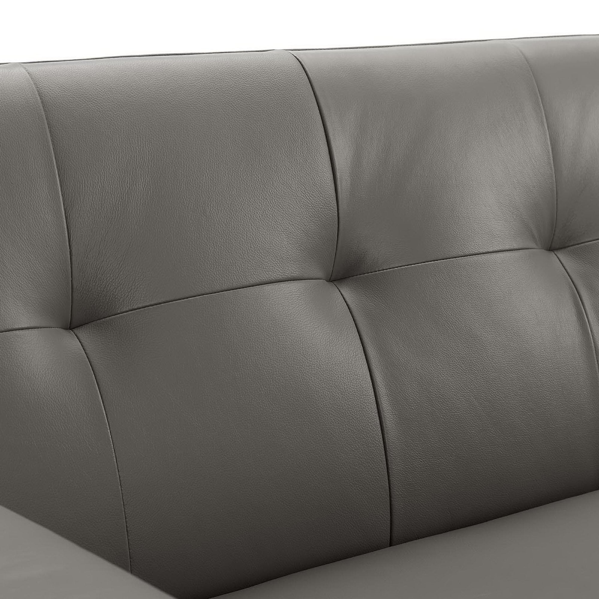 Engage Top-Grain Leather Living Room Lounge Sofa, Gray