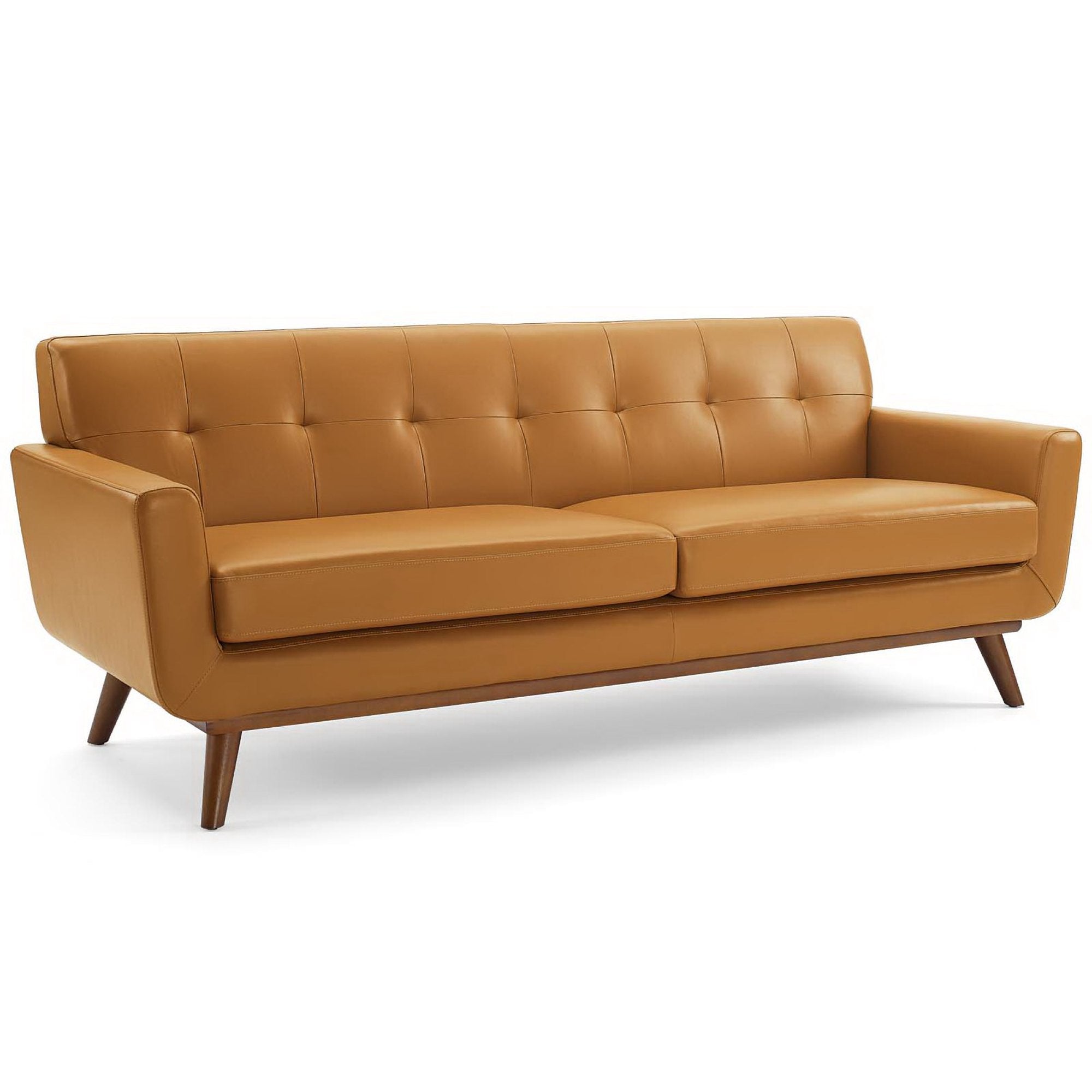 Engage Top-Grain Leather Living Room Lounge Sofa, Tan