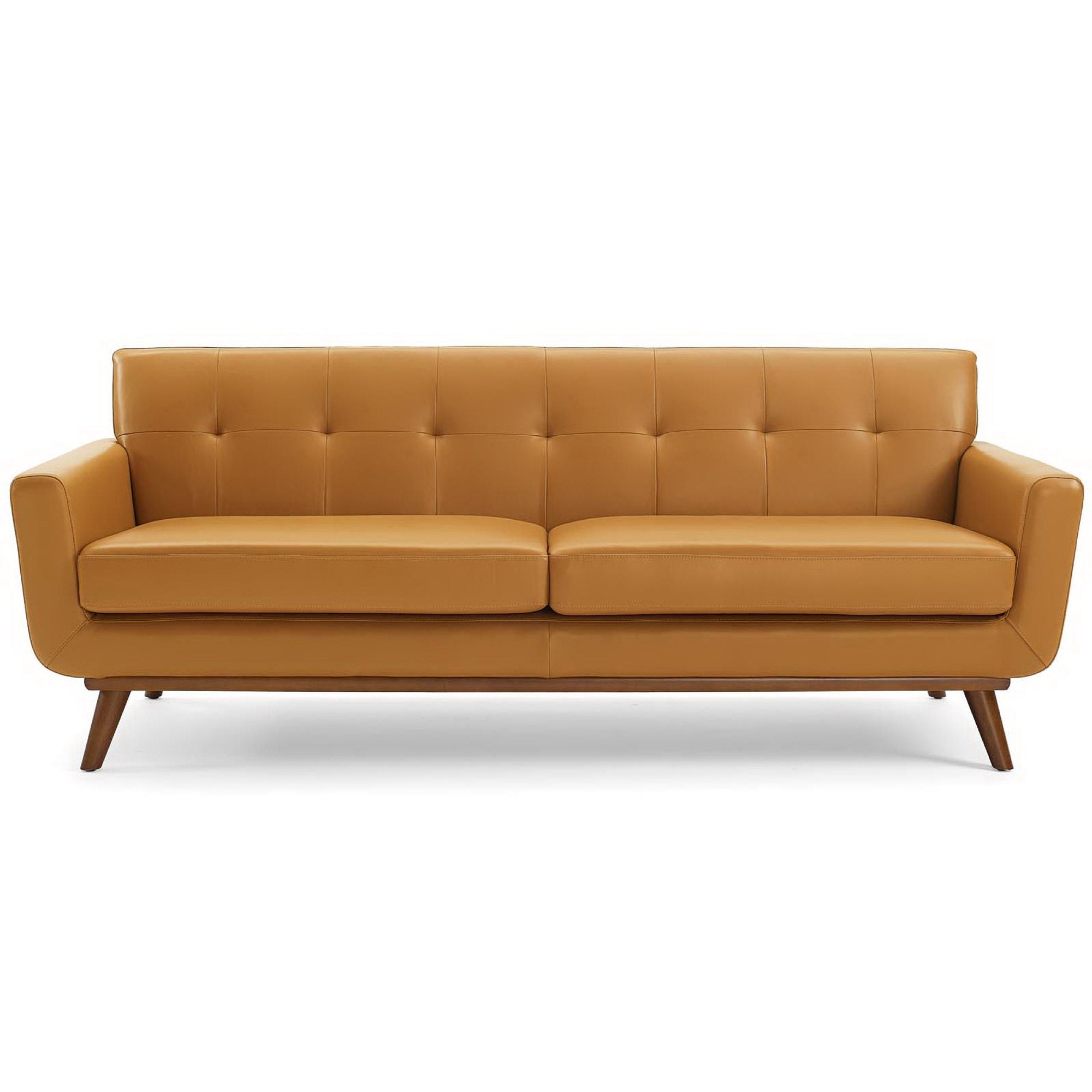 Engage Top-Grain Leather Living Room Lounge Sofa, Tan