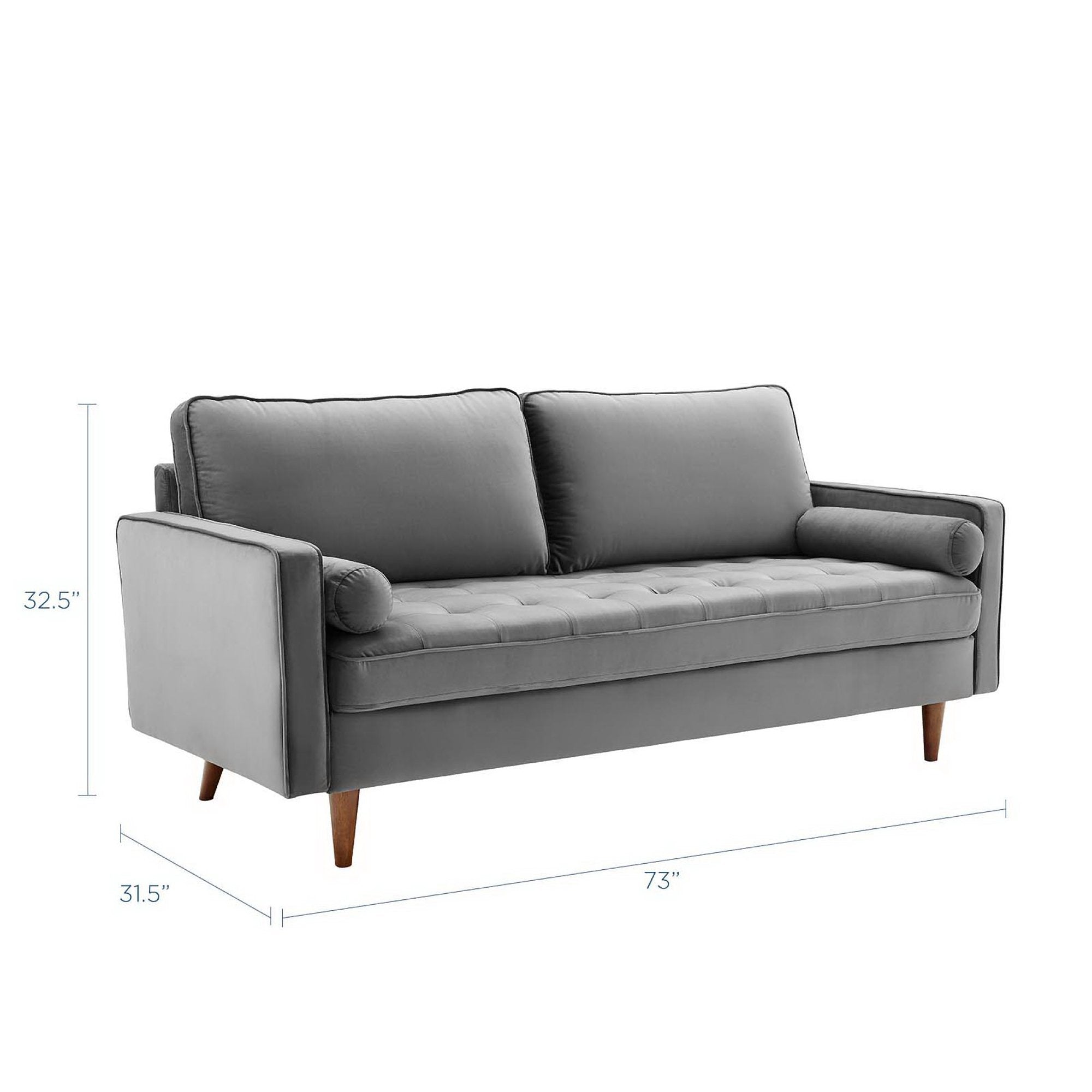 Valour Performance Velvet Sofa, Gray