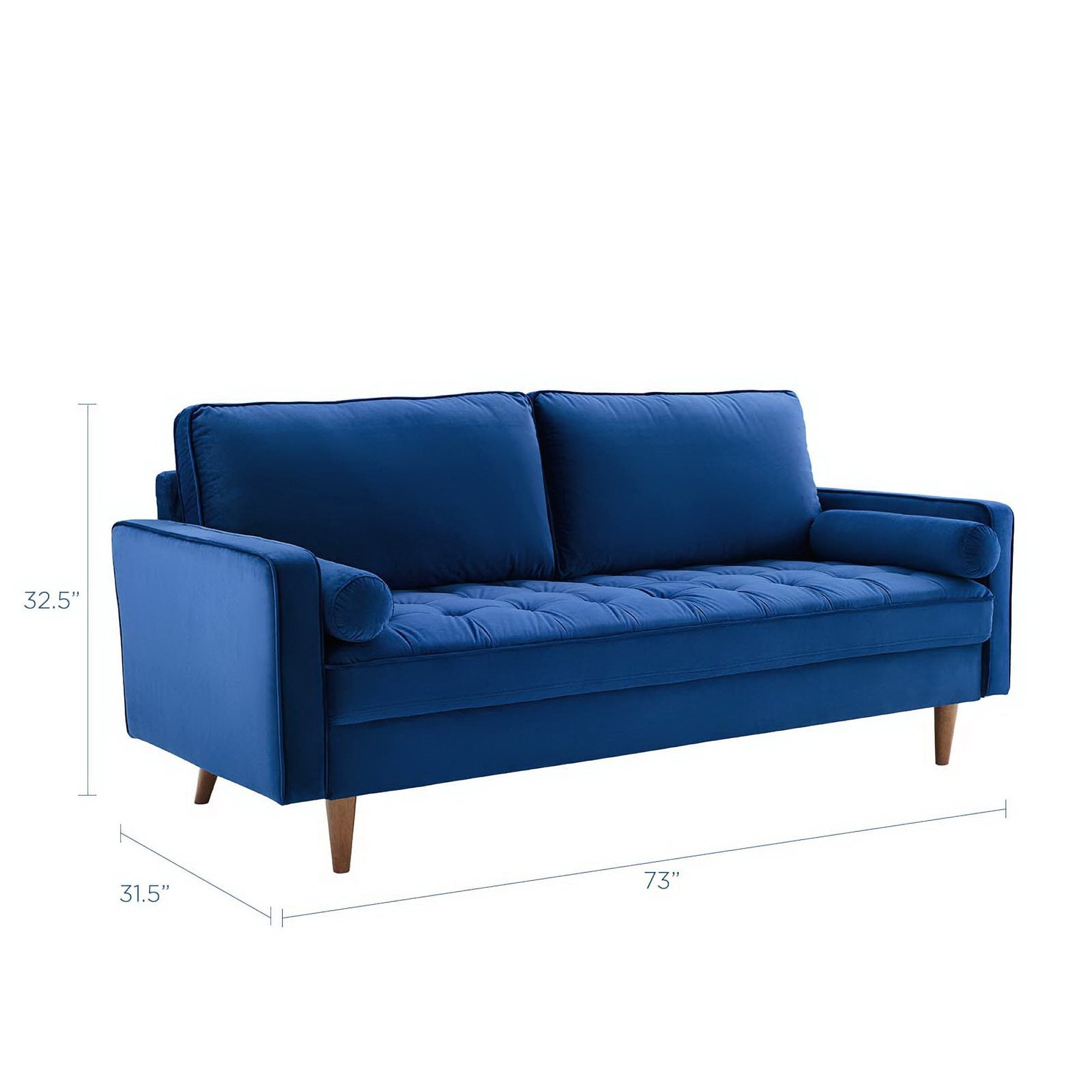 Valour Performance Velvet Sofa, Navy