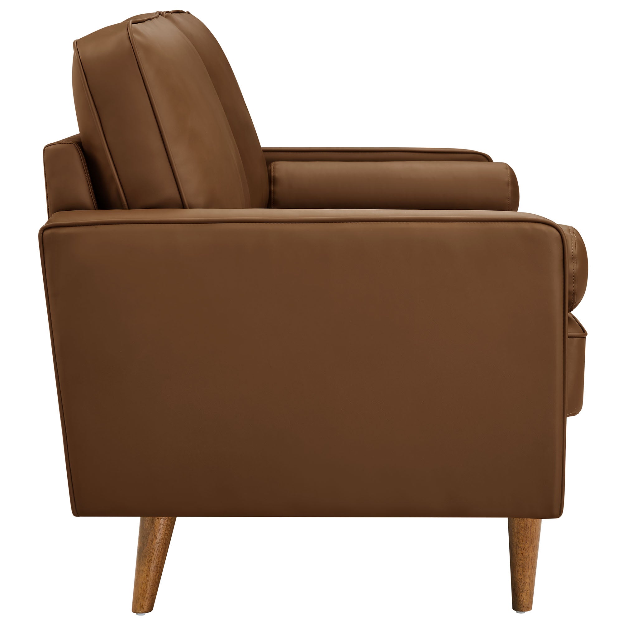 Valour Tufted Vegan Leather Sofa, Brown