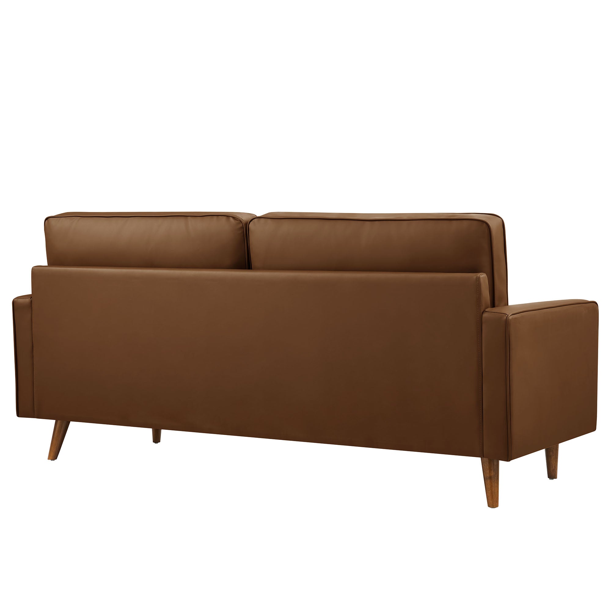 Valour Tufted Vegan Leather Sofa, Brown