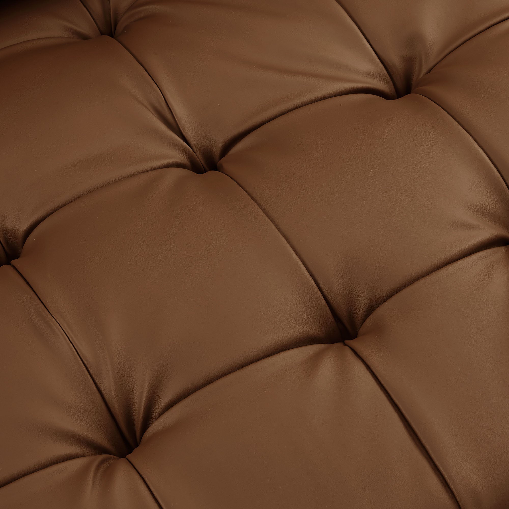 Valour Tufted Vegan Leather Sofa, Brown