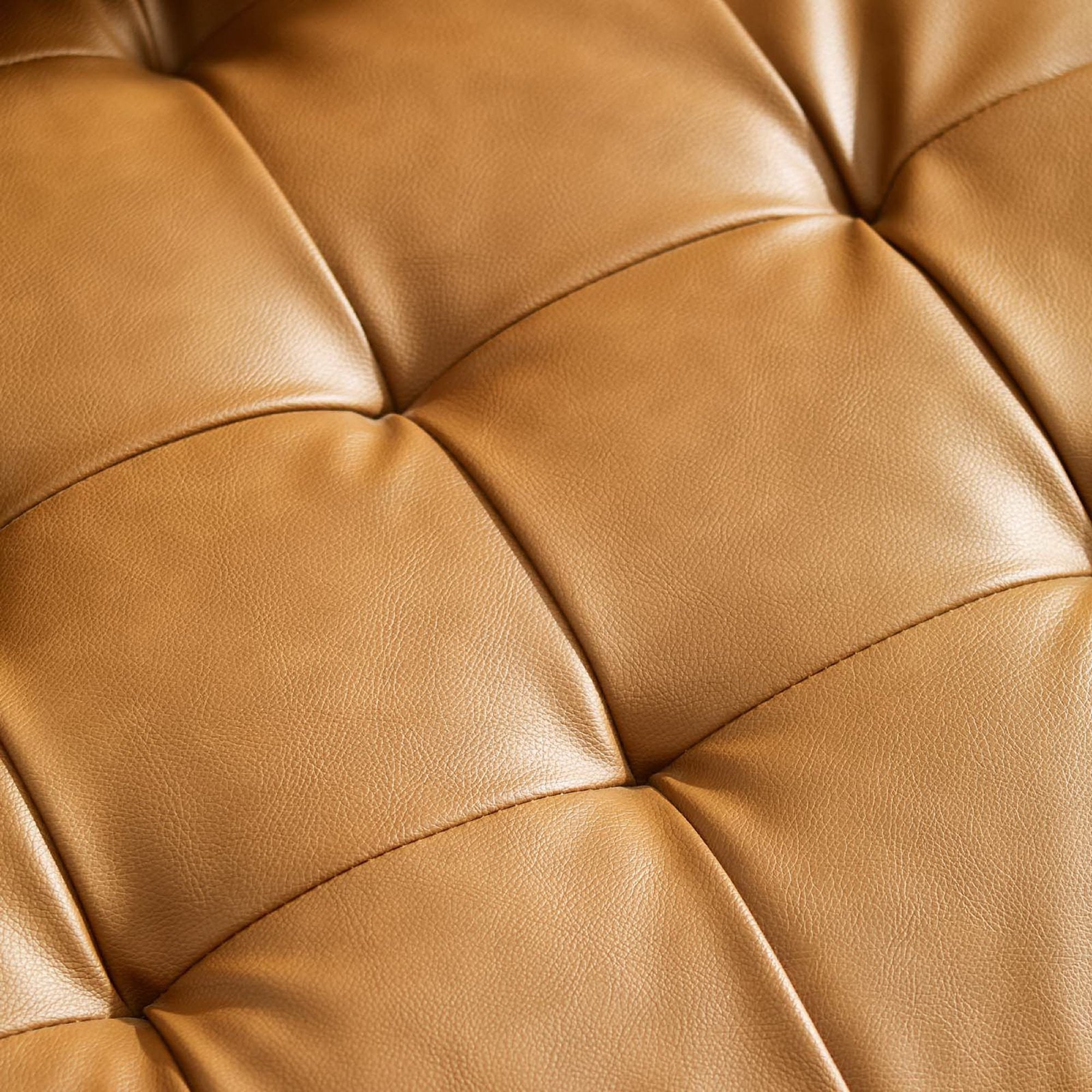 Valour Tufted Vegan Leather Sofa, Tan