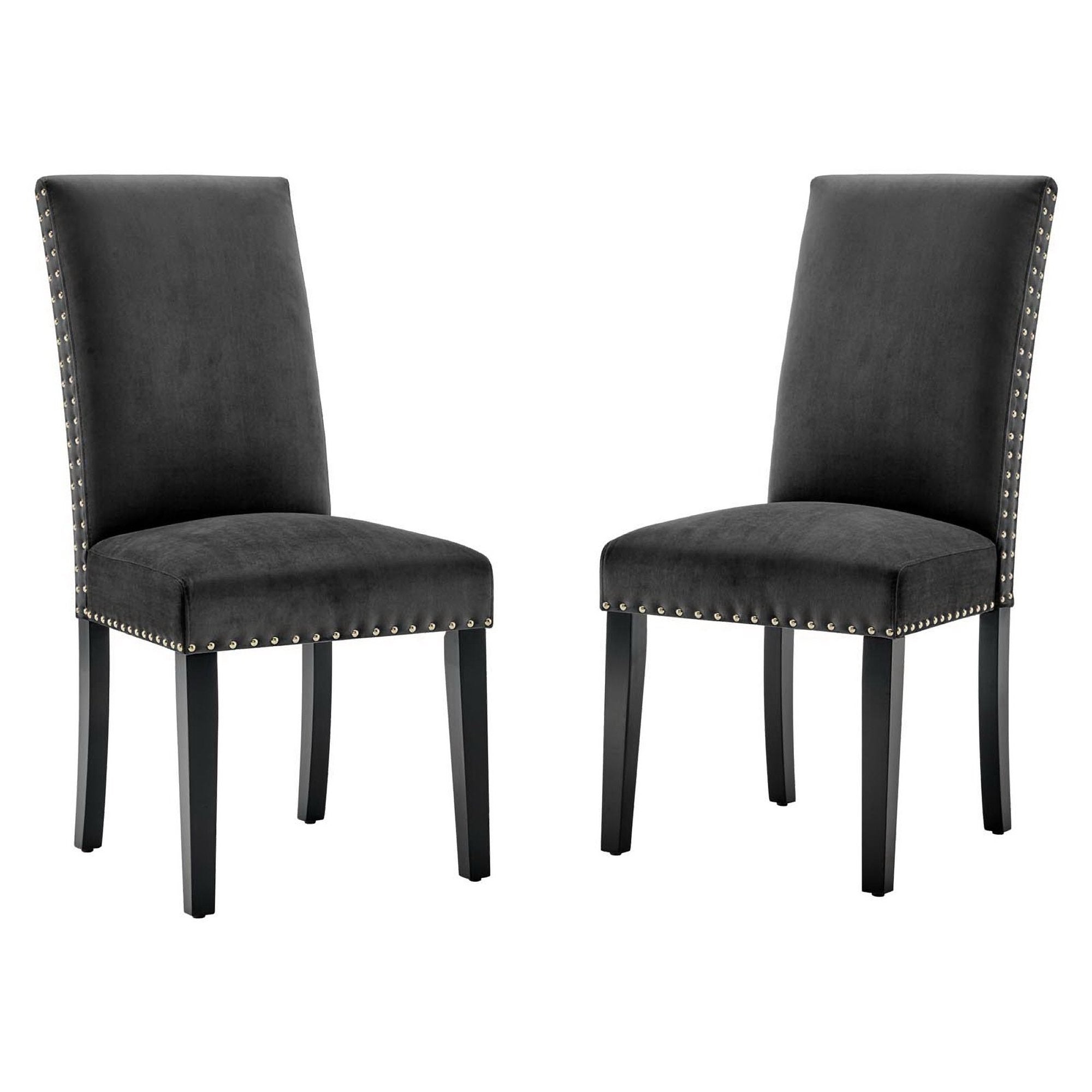 Parcel Performance Velvet Dining Side Chairs Set of 2, Charcoal